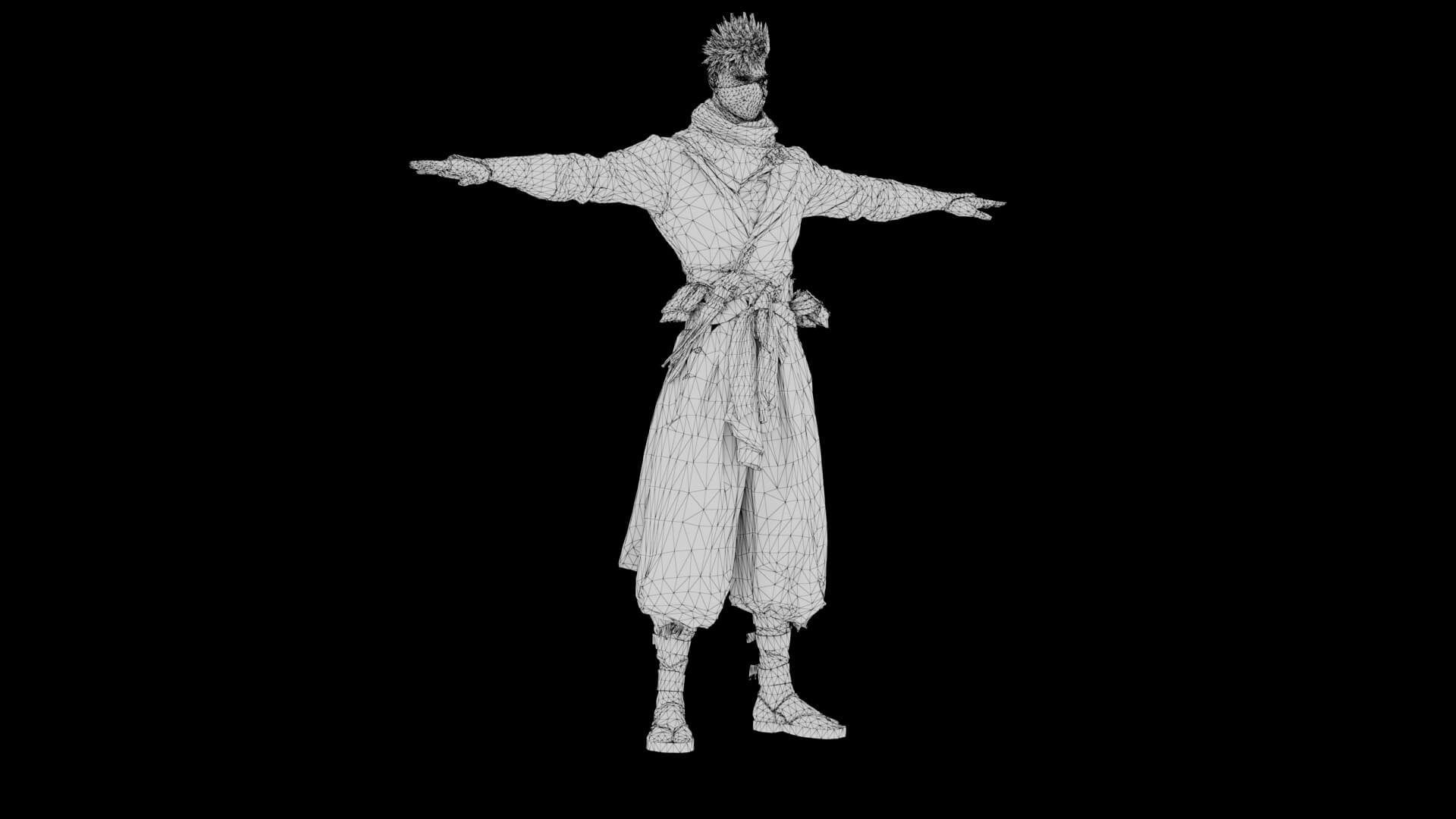 Ninja Low Poly 3D Model
