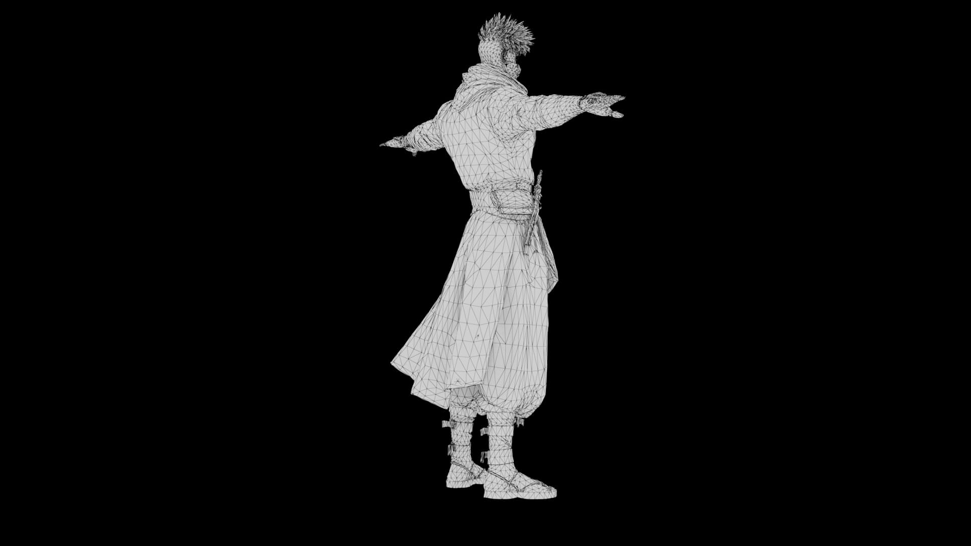 Ninja Low Poly 3D Model