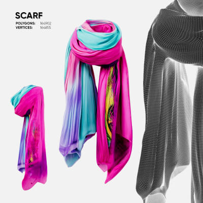 Pink Scarf 3D Model