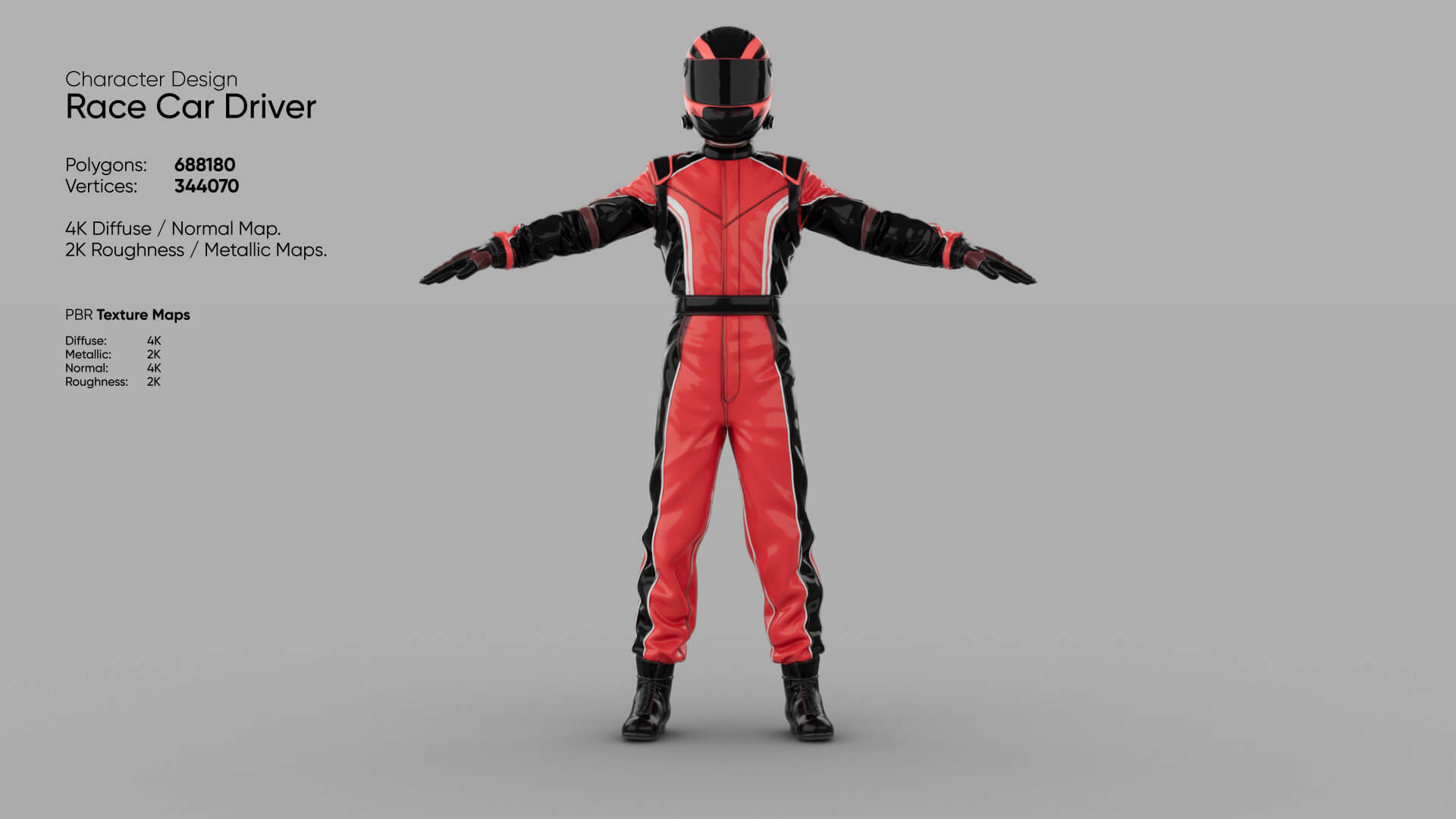 Race Car Driver 3D Model