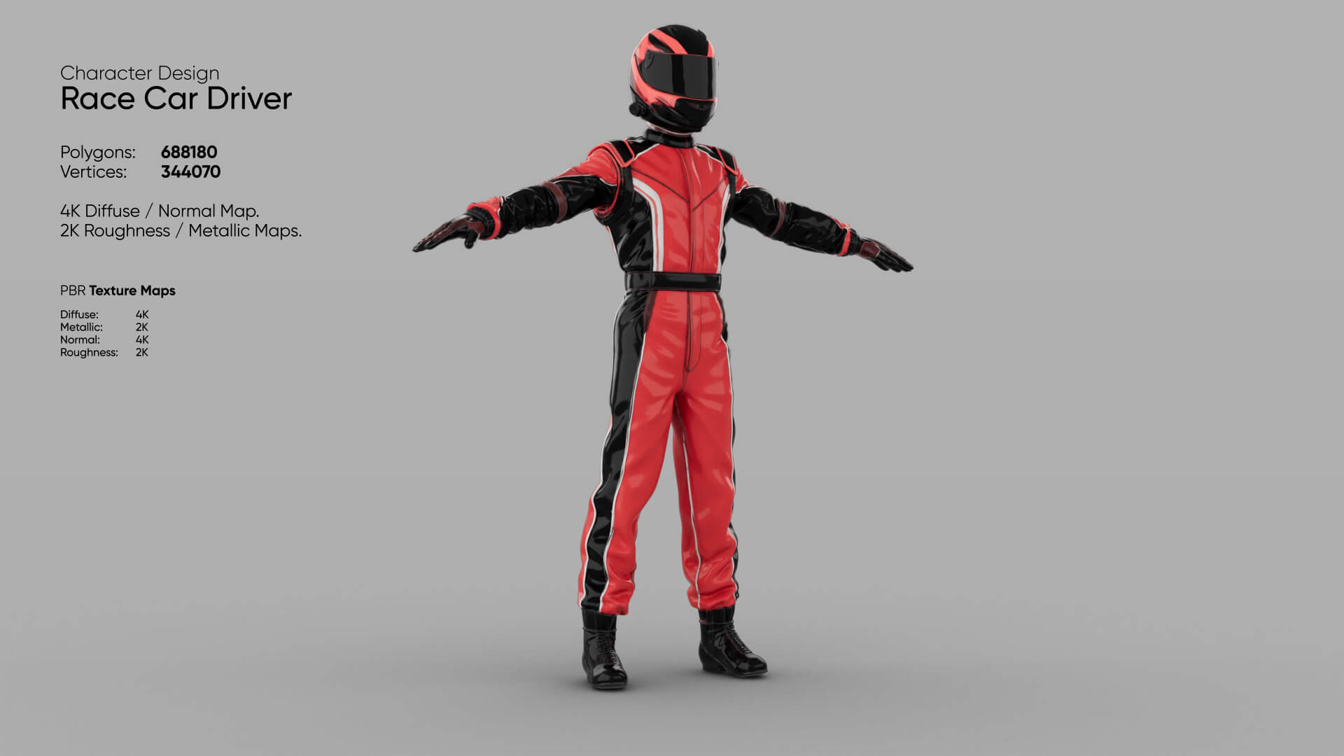 Race Car Driver 3D Model
