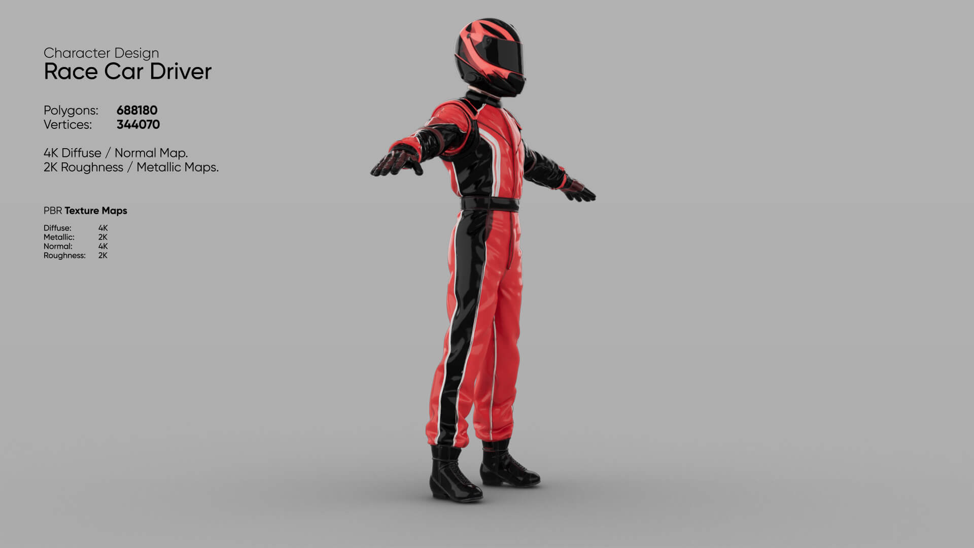 Race Car Driver 3D Model