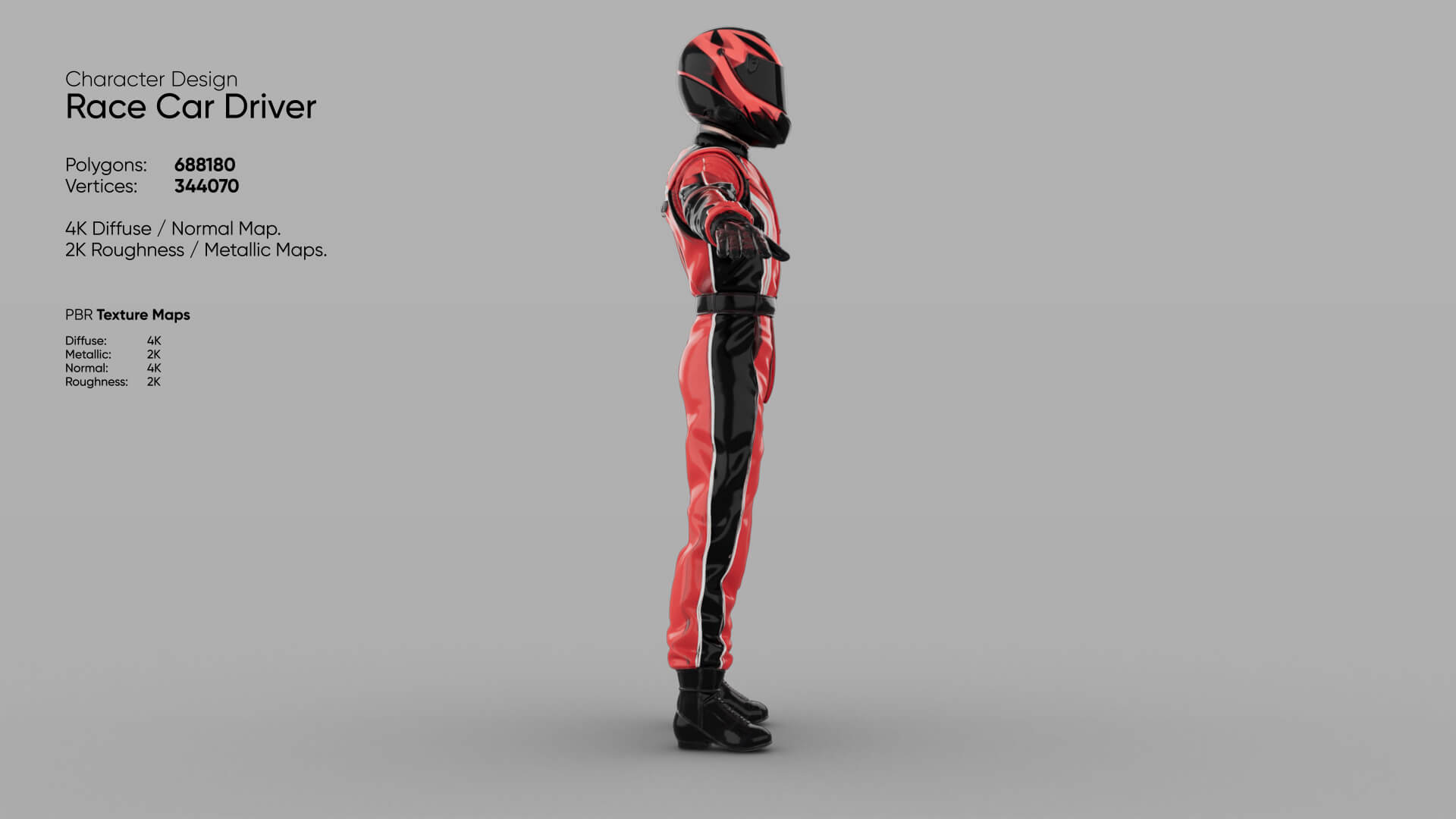 Race Car Driver 3D Model