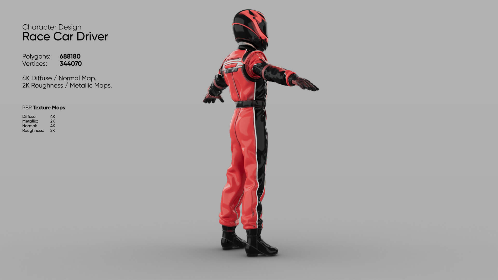 Race Car Driver 3D Model