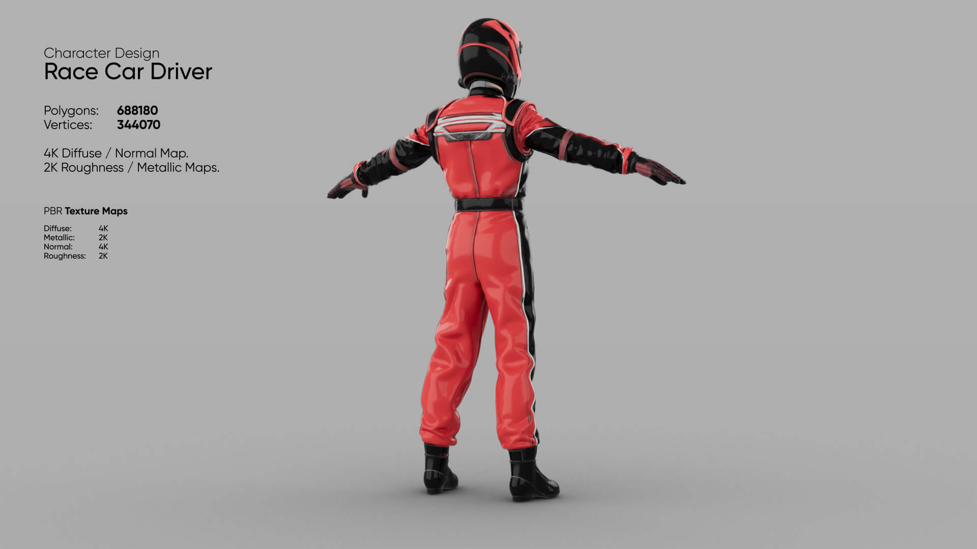 Race Car Driver 3D Model