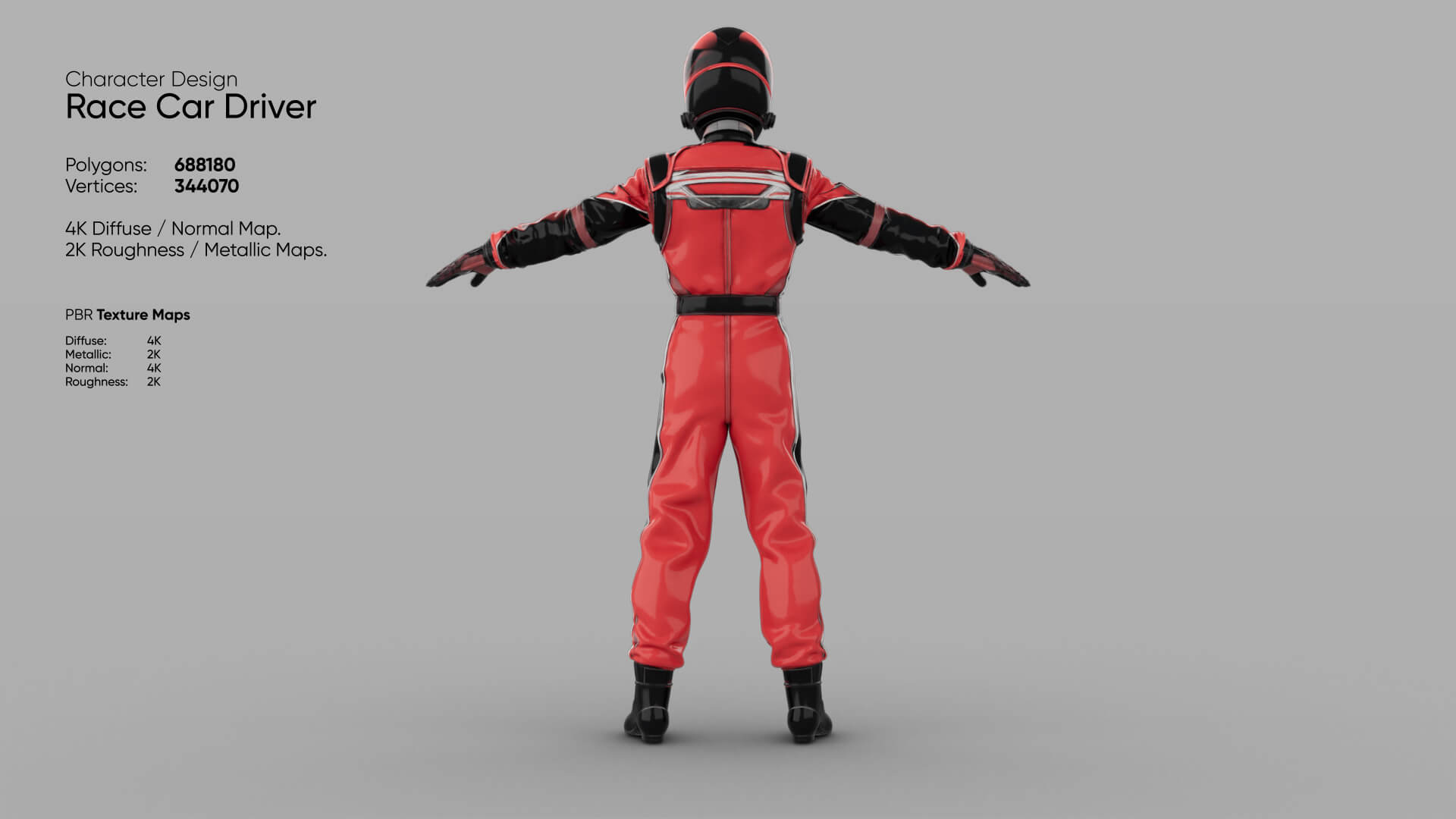 Race Car Driver 3D Model