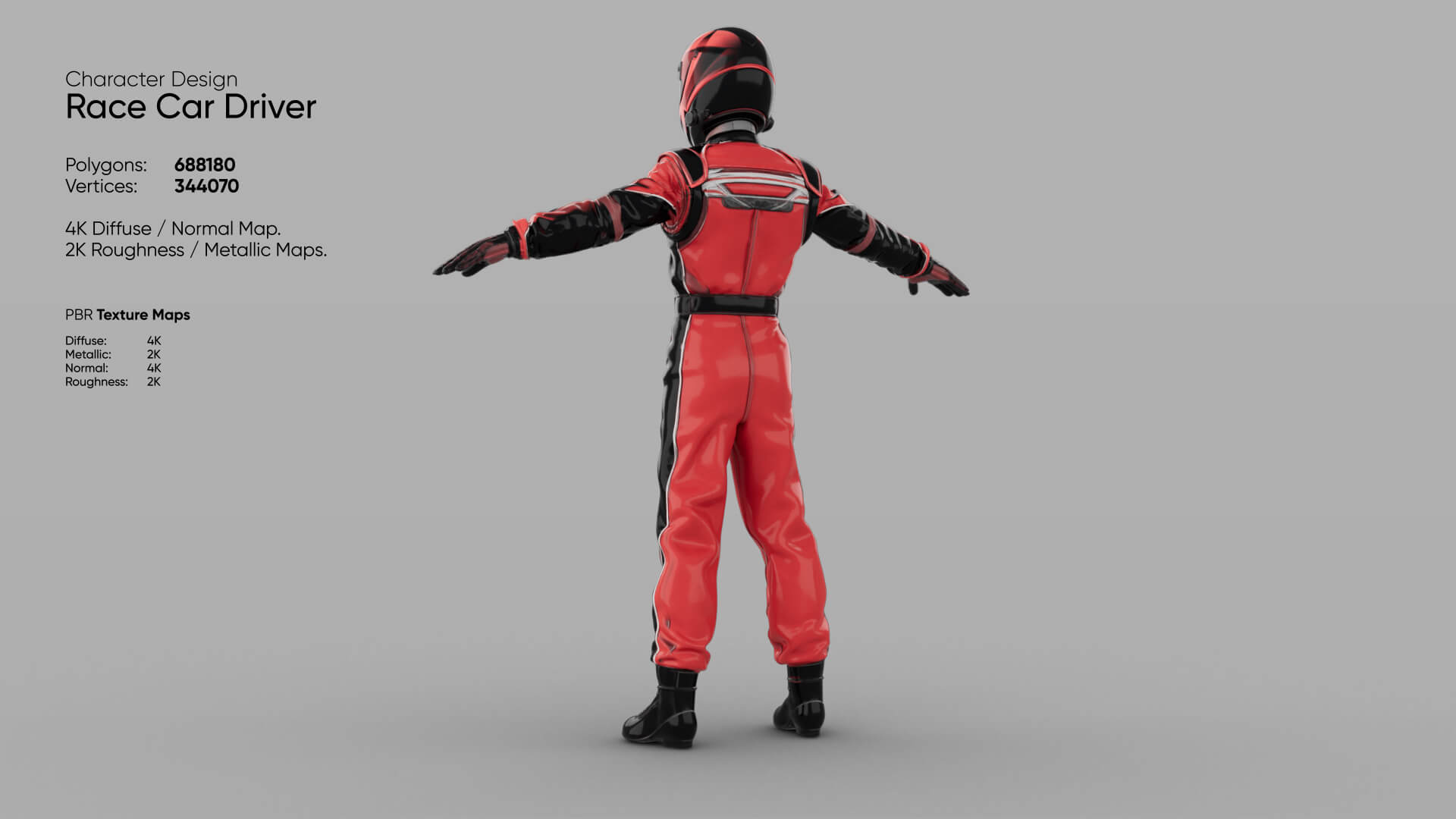 Race Car Driver 3D Model
