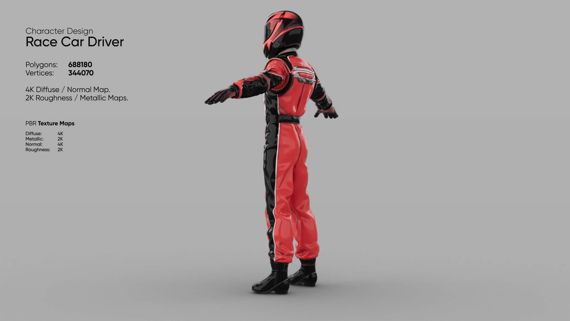 Race Car Driver 3D Model