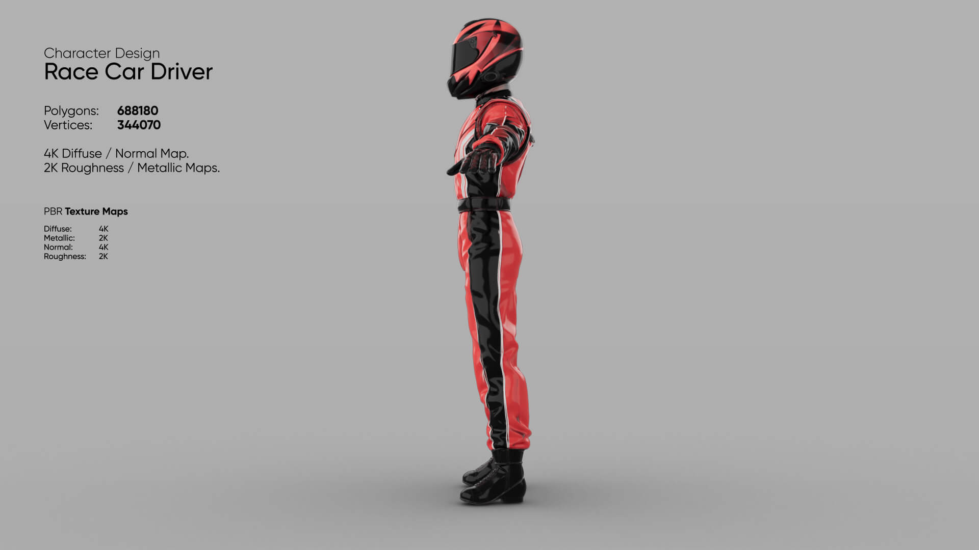 Race Car Driver 3D Model