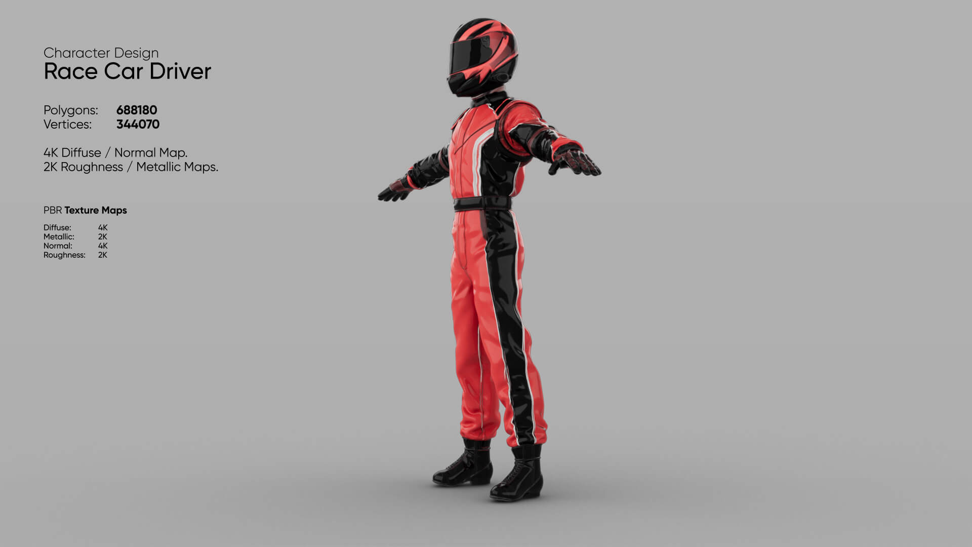 Race Car Driver 3D Model