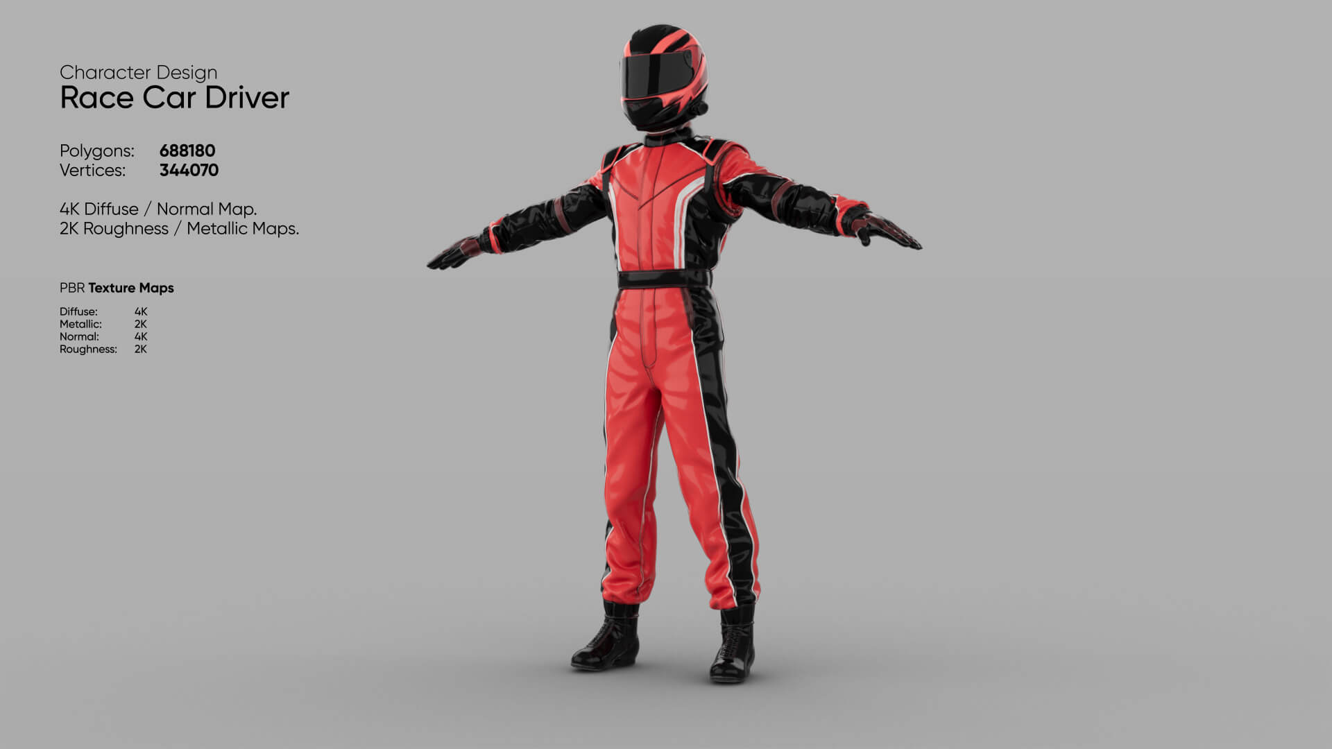 Race Car Driver 3D Model