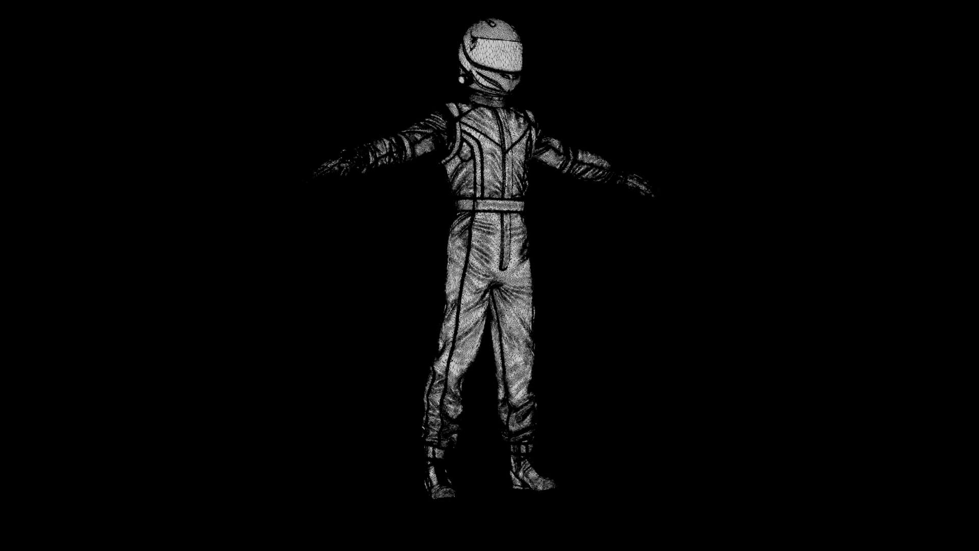 Race Car Driver 3D Model