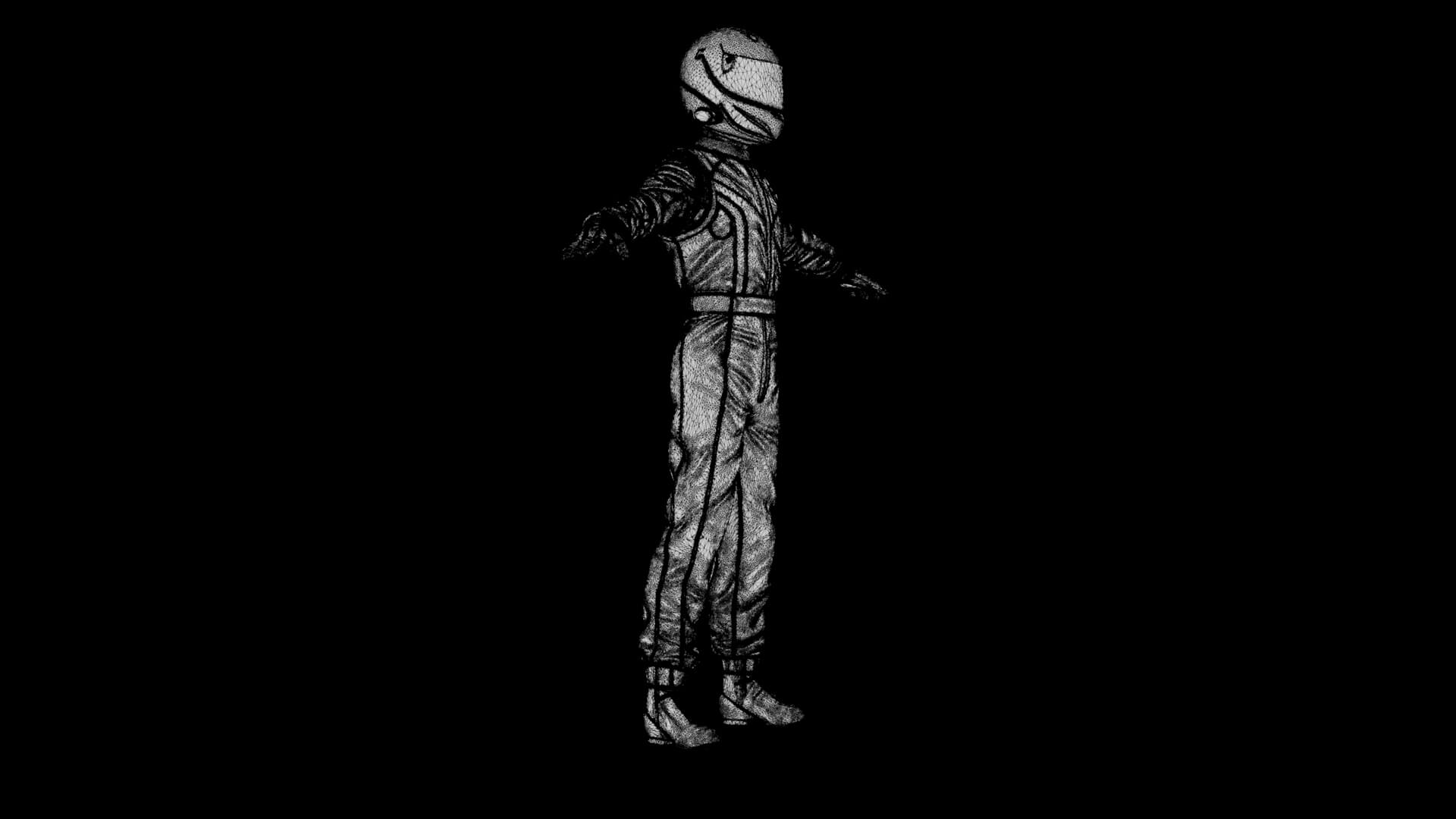Race Car Driver 3D Model
