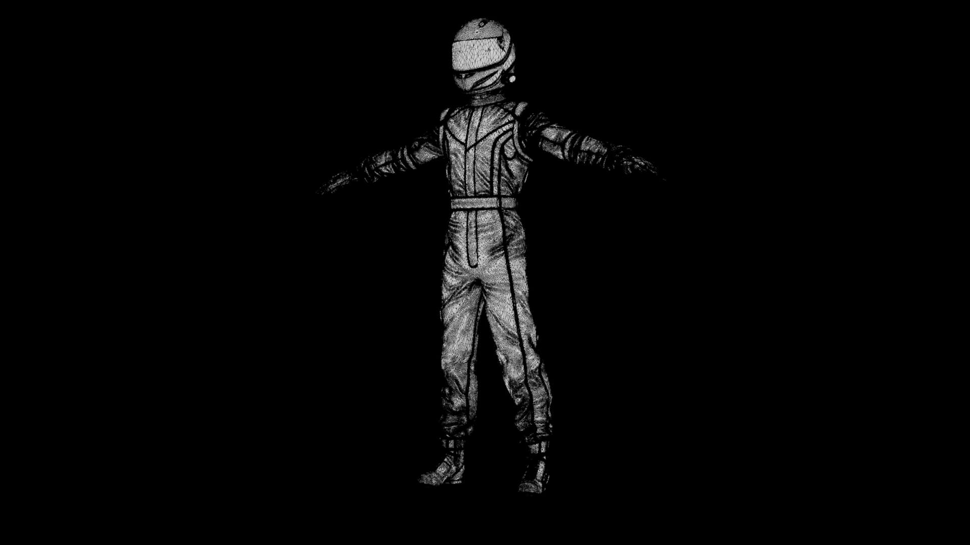 Race Car Driver 3D Model