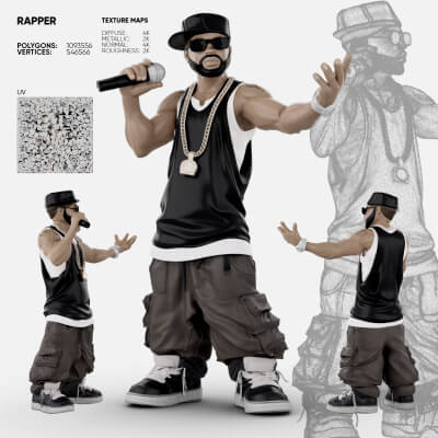 Rapper 3D Model