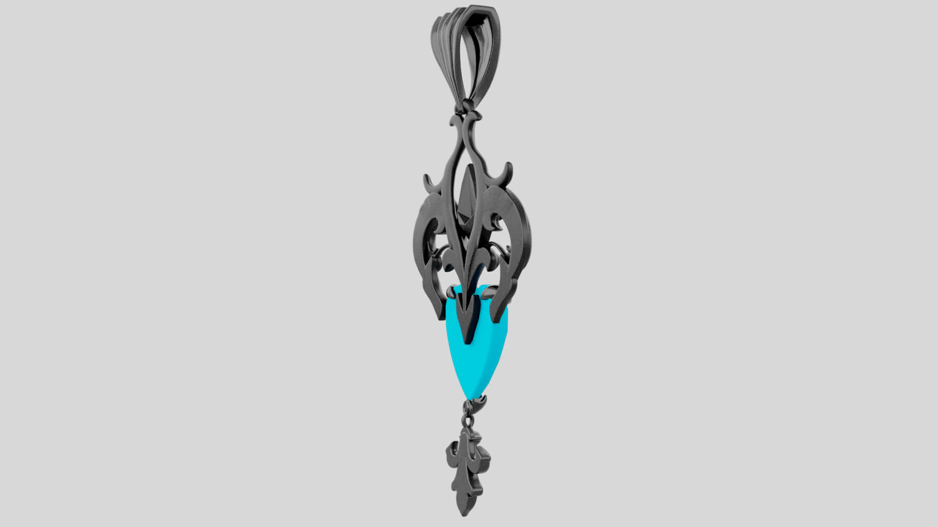 Roseheart Filigree Pendant 3D Model 3D Model