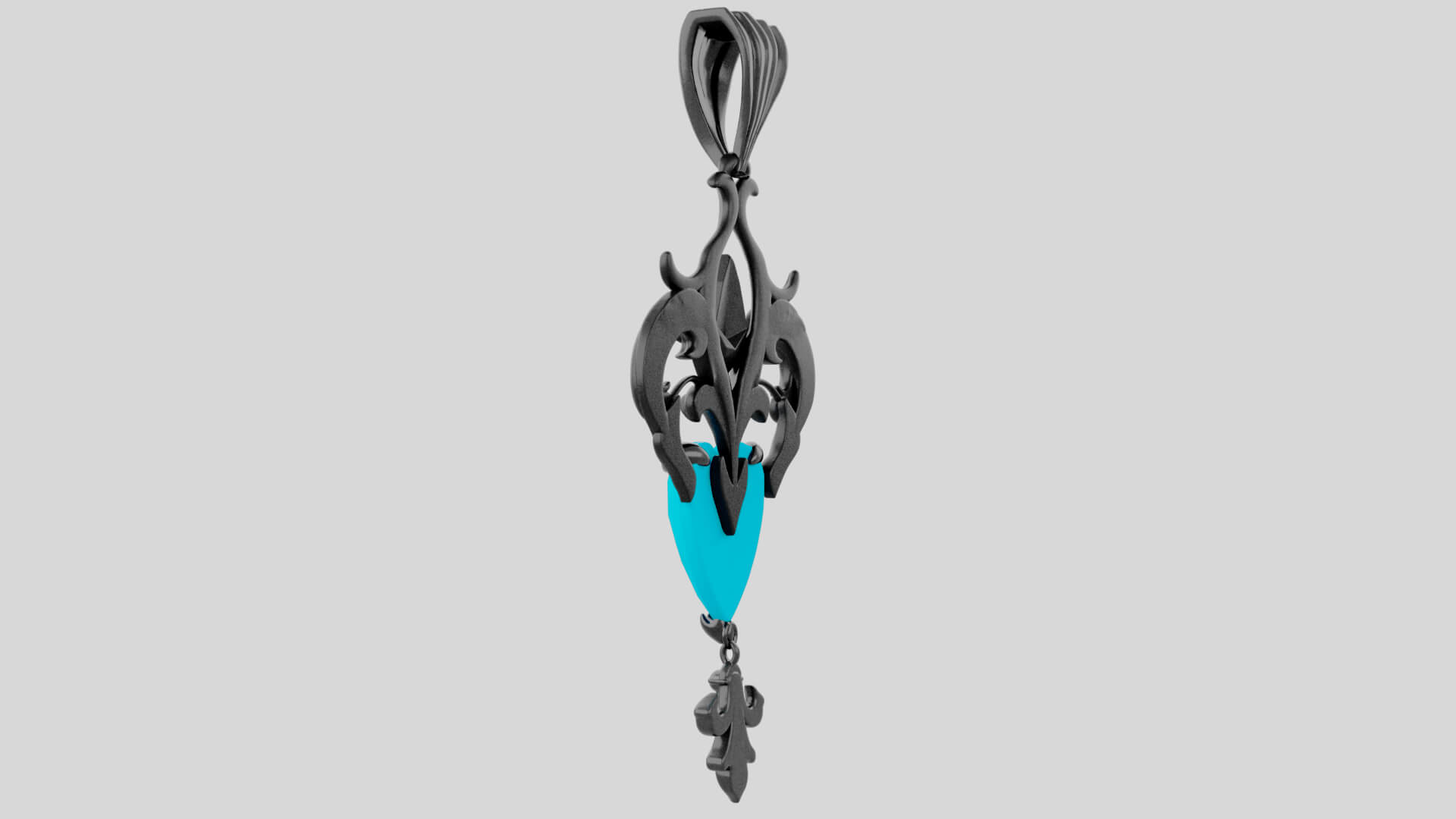 Roseheart Filigree Pendant 3D Model 3D Model