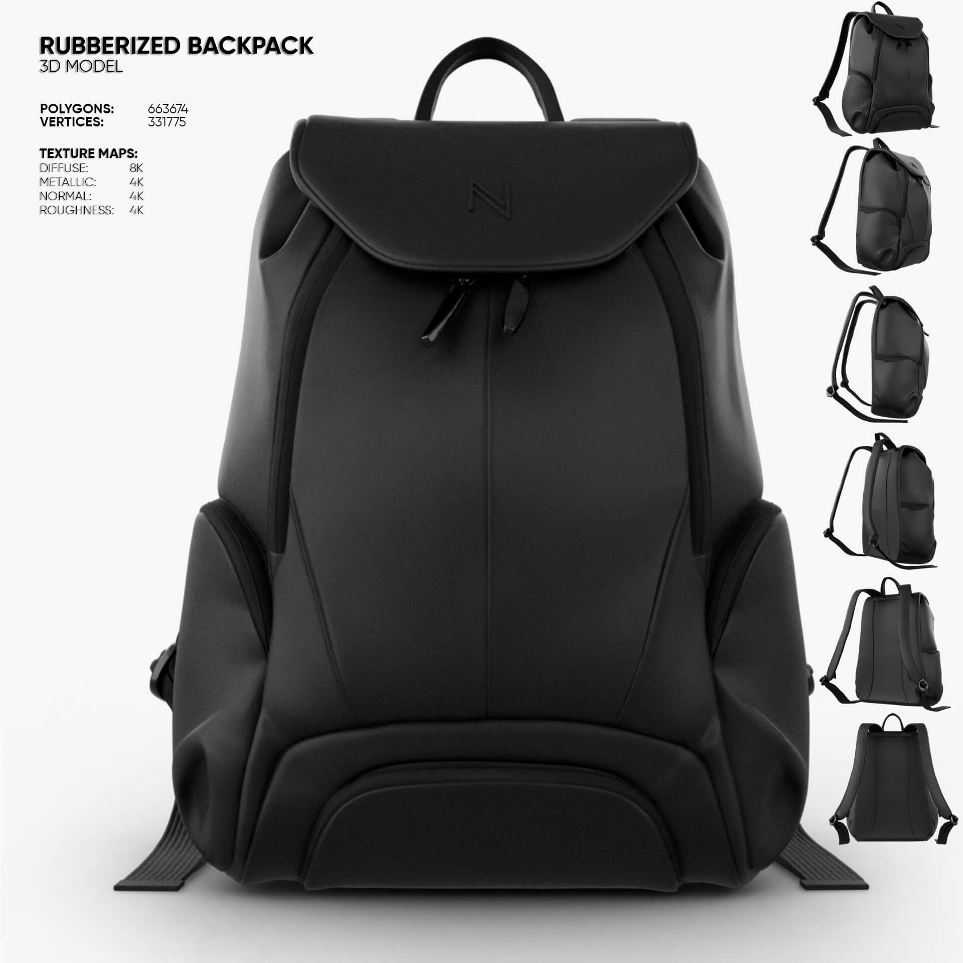 Rubberized Backpack 3D Model
