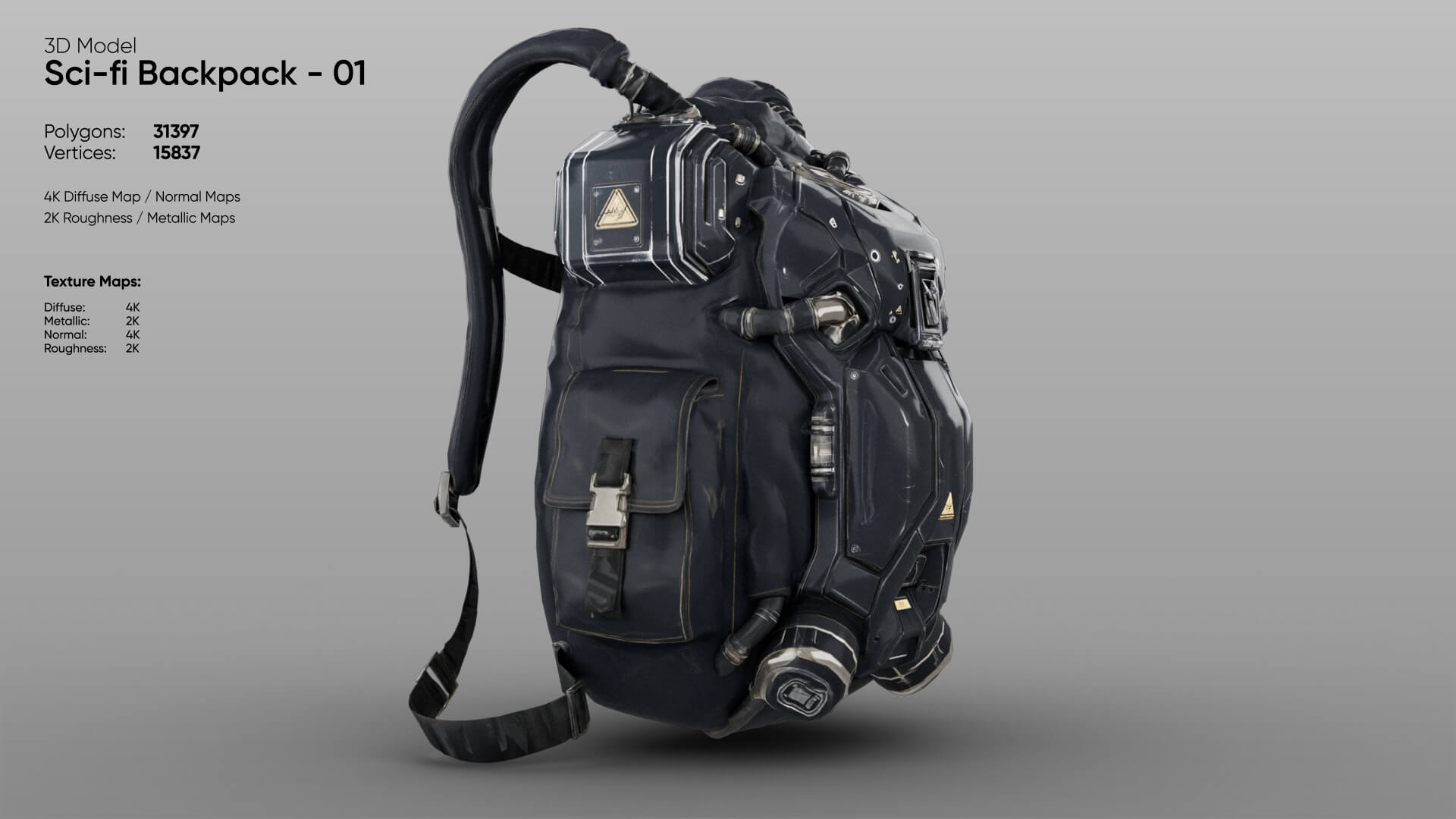 Sci-Fi Backpack 01 3D Model