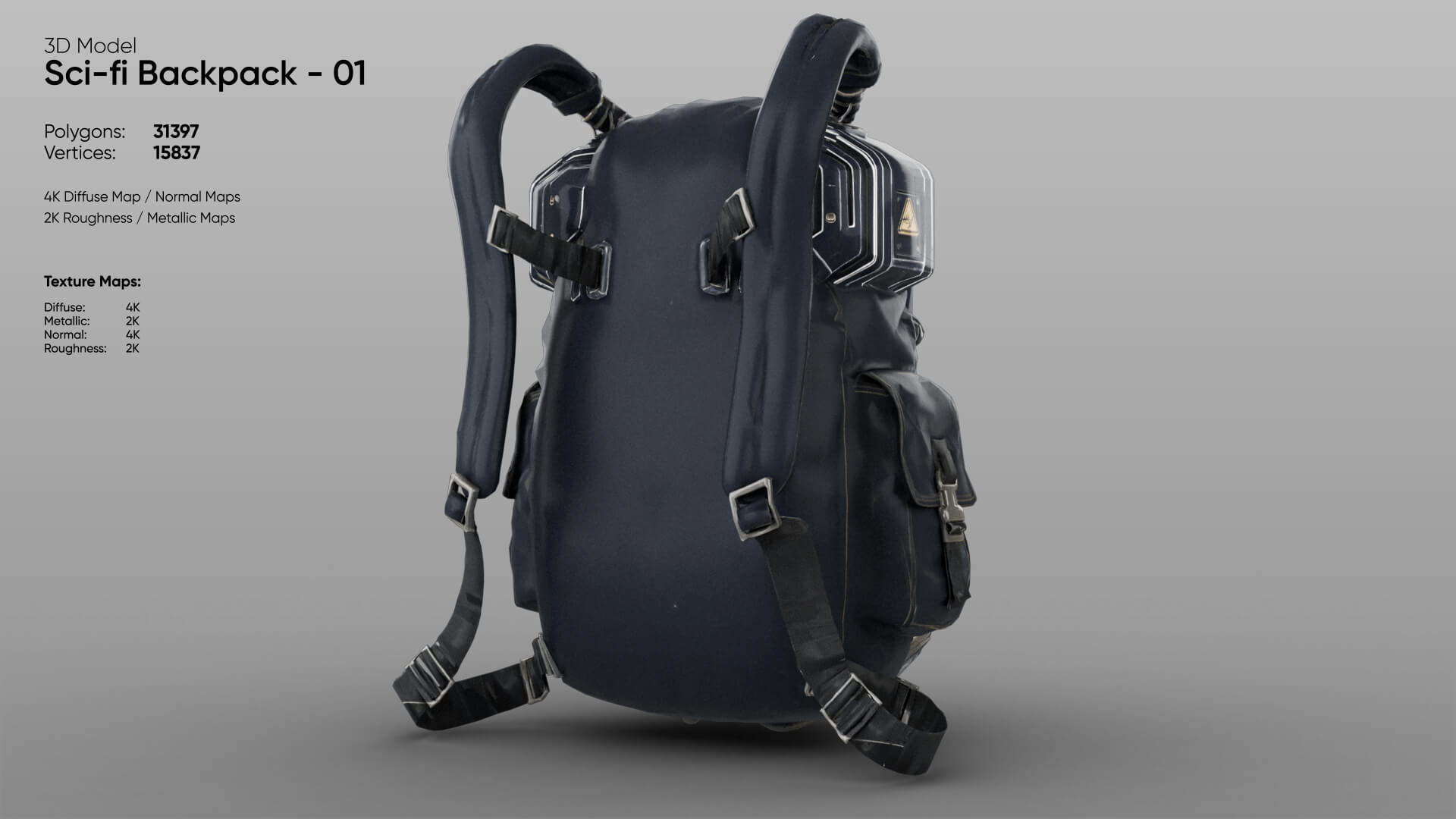 Sci-Fi Backpack 01 3D Model