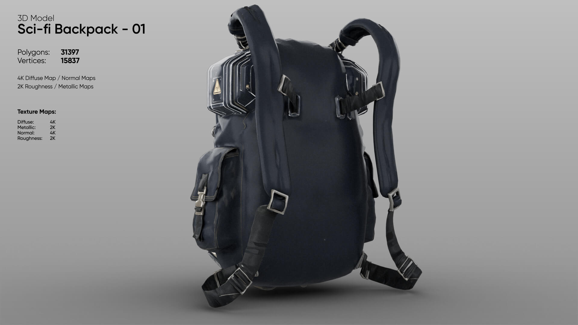Sci-Fi Backpack 01 3D Model