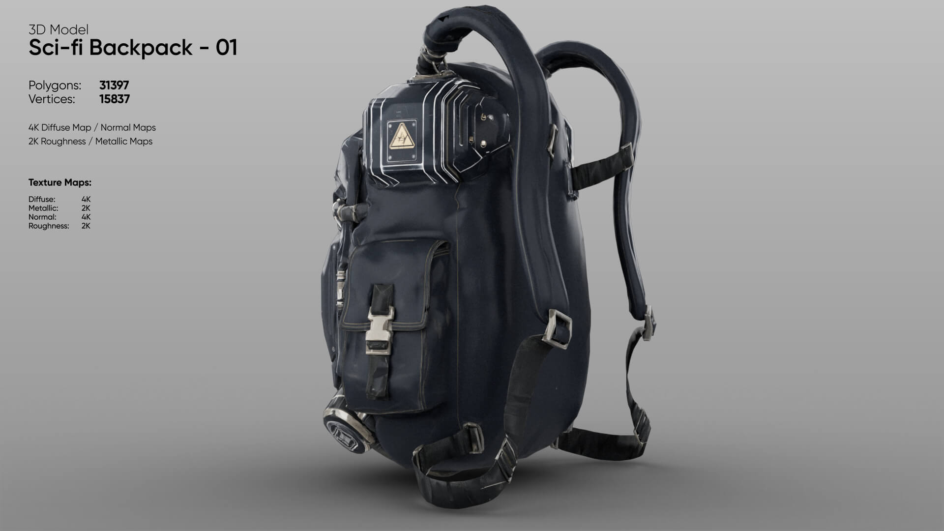 Sci-Fi Backpack 01 3D Model