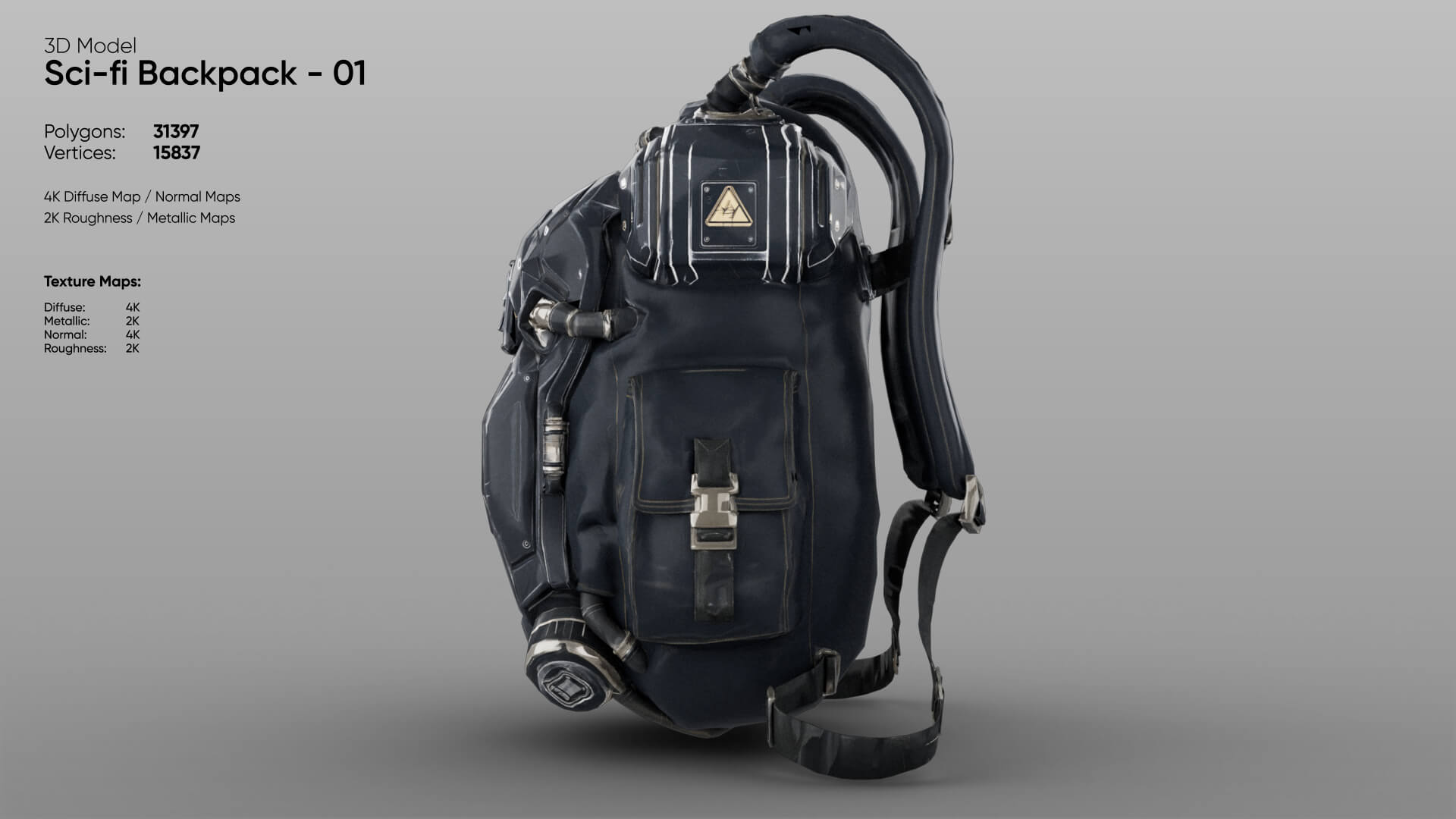 Sci-Fi Backpack 01 3D Model