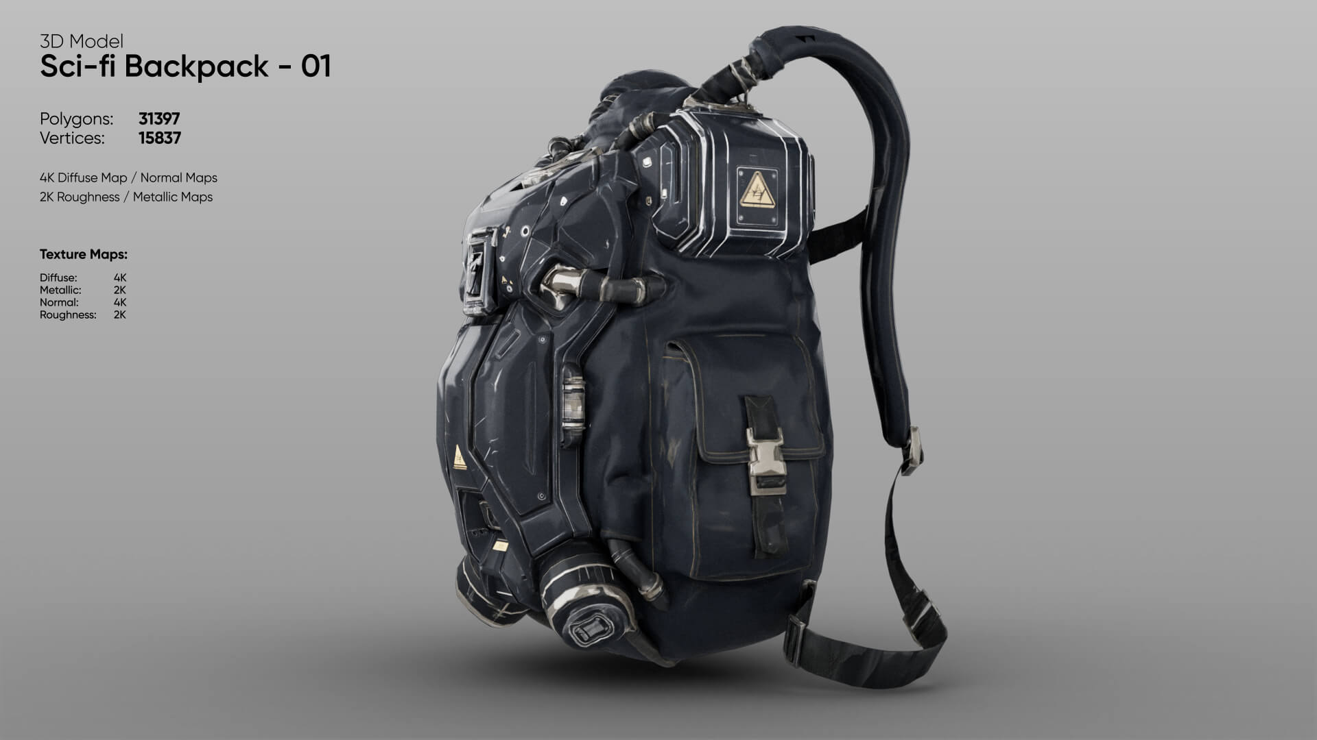 Sci-Fi Backpack 01 3D Model
