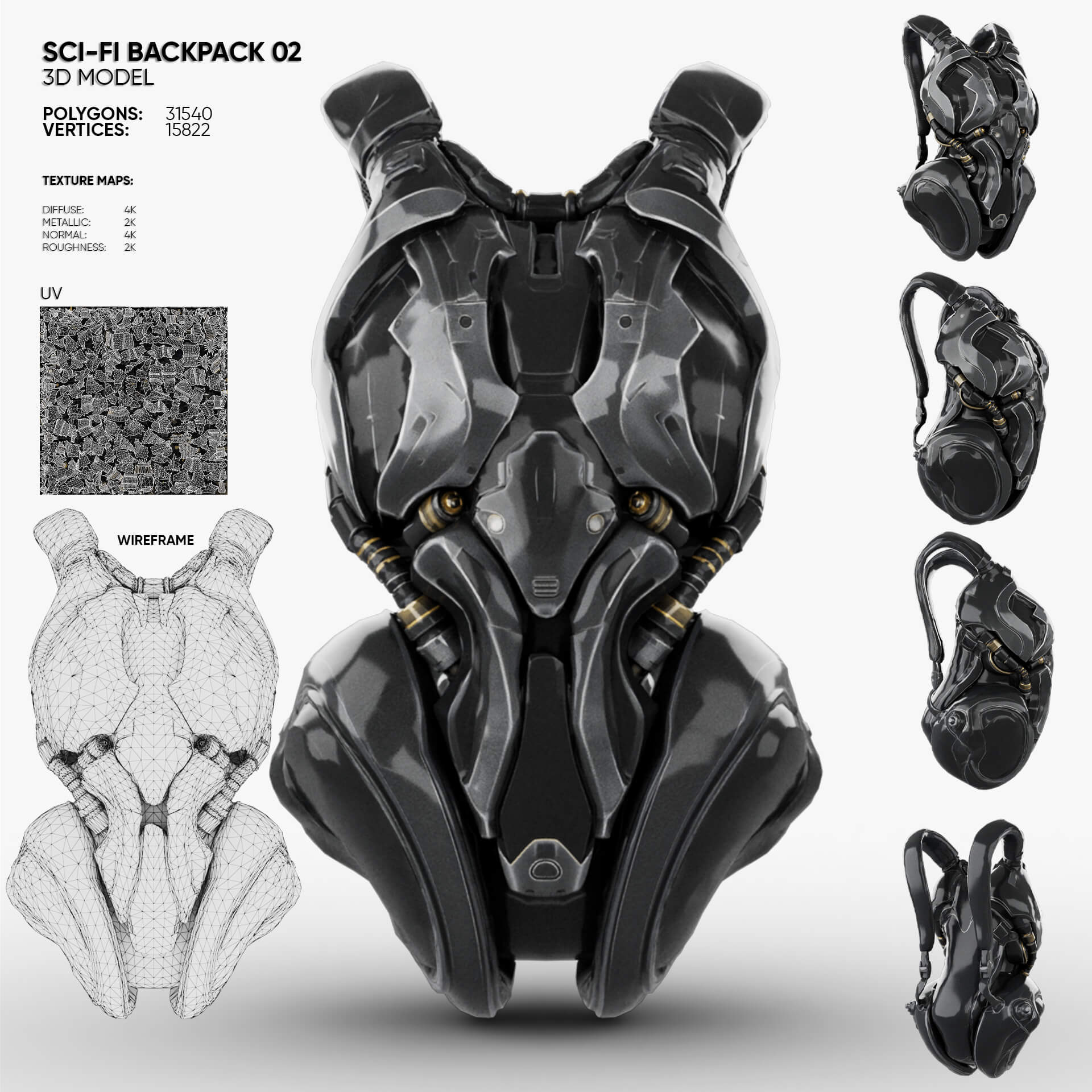 Sci-Fi Backpack 02 3D Model