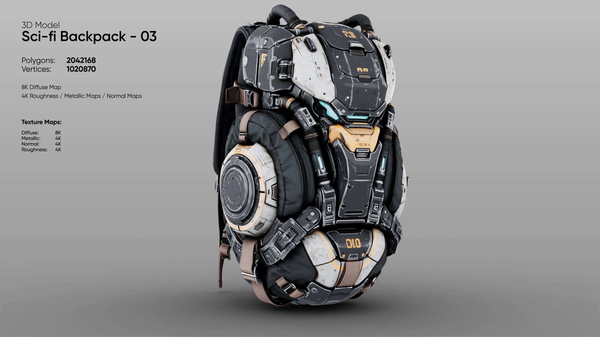 Sci-Fi Backpack 03 3D Model