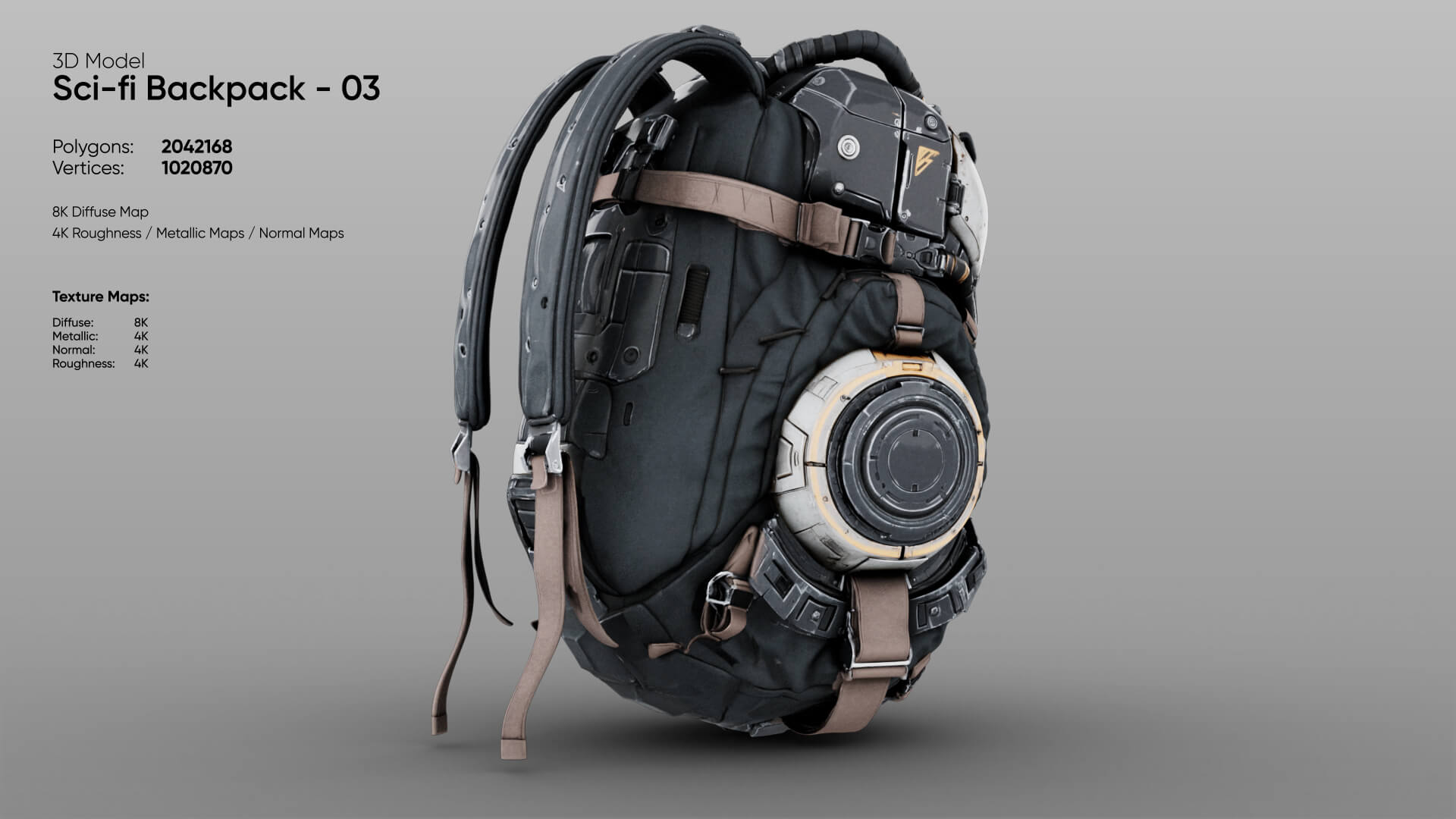 Sci-Fi Backpack 03 3D Model