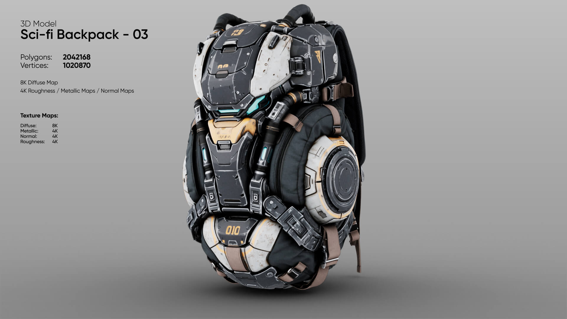 Sci-Fi Backpack 03 3D Model