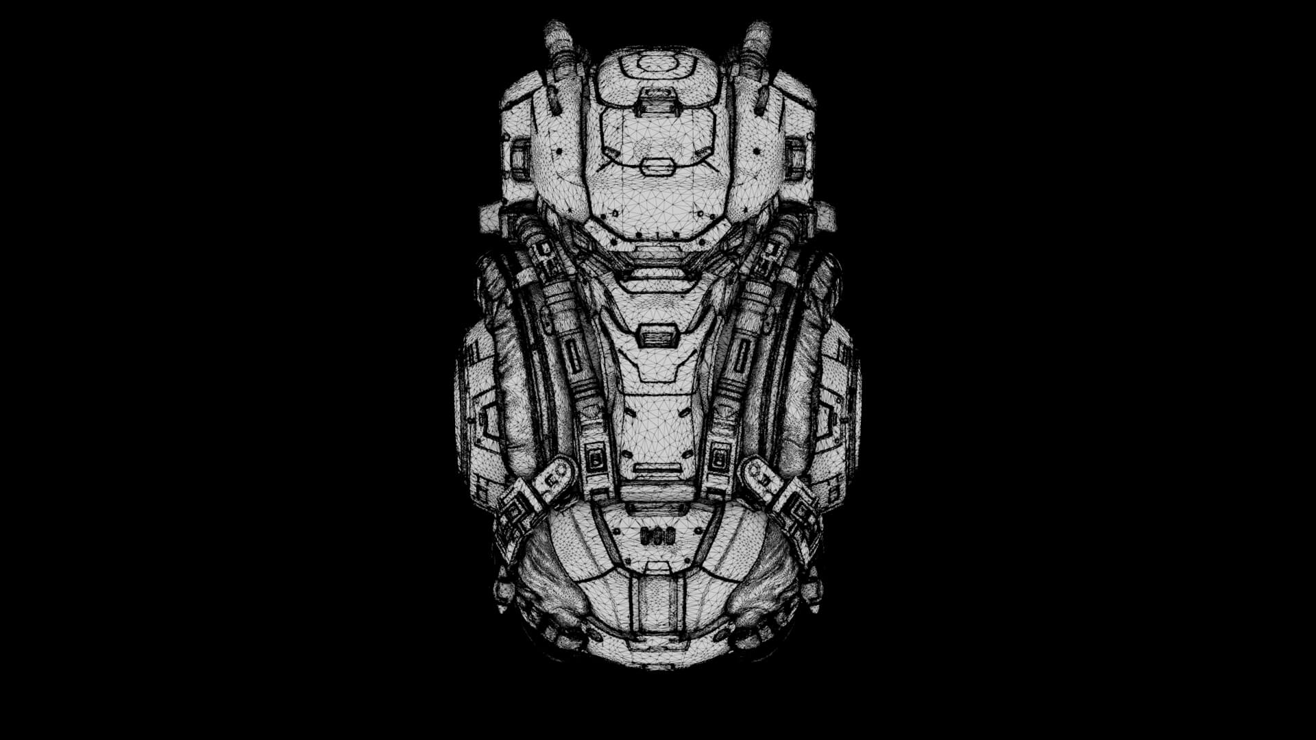 Sci-Fi Backpack 03 3D Model