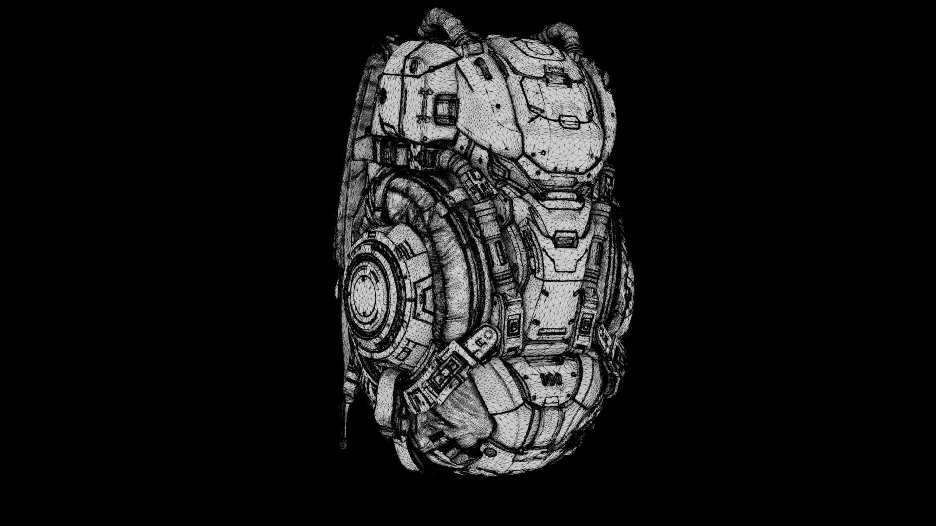 Sci-Fi Backpack 03 3D Model