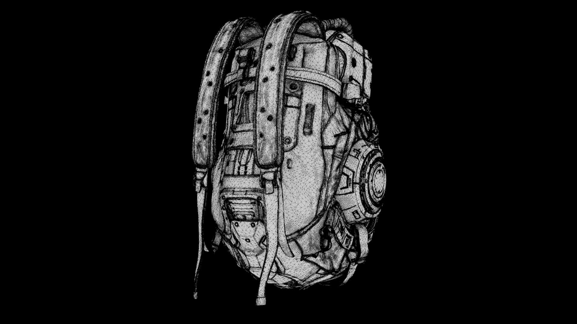 Sci-Fi Backpack 03 3D Model