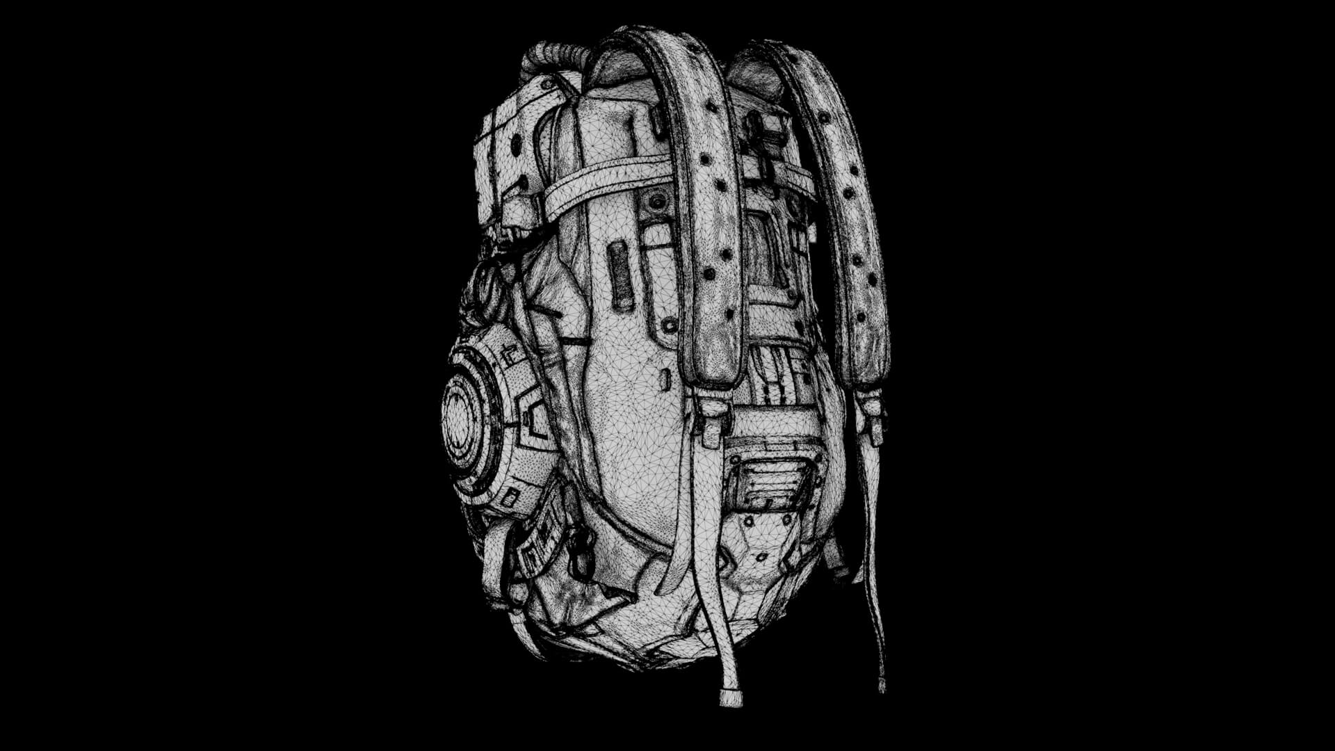 Sci-Fi Backpack 03 3D Model