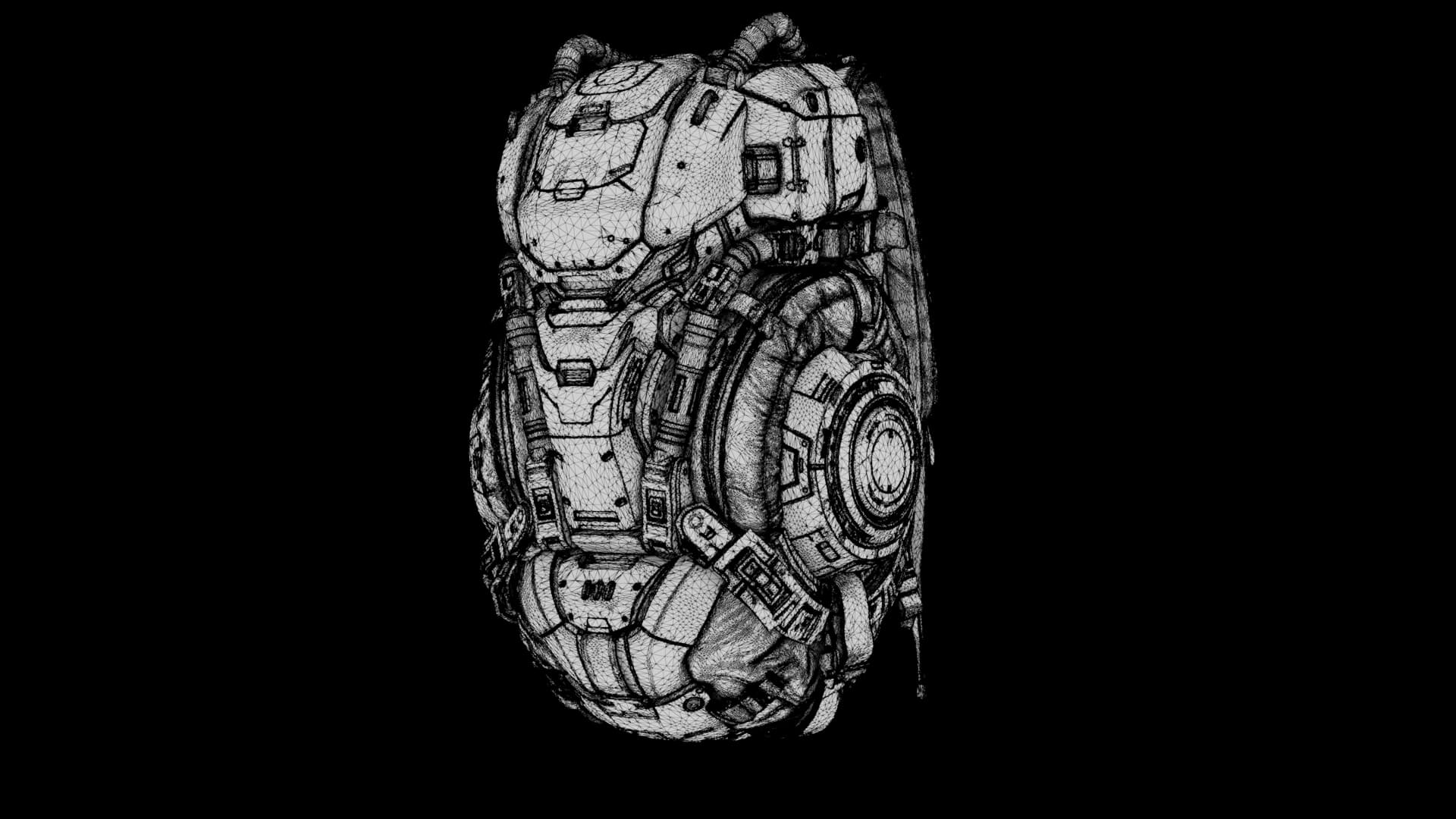 Sci-Fi Backpack 03 3D Model