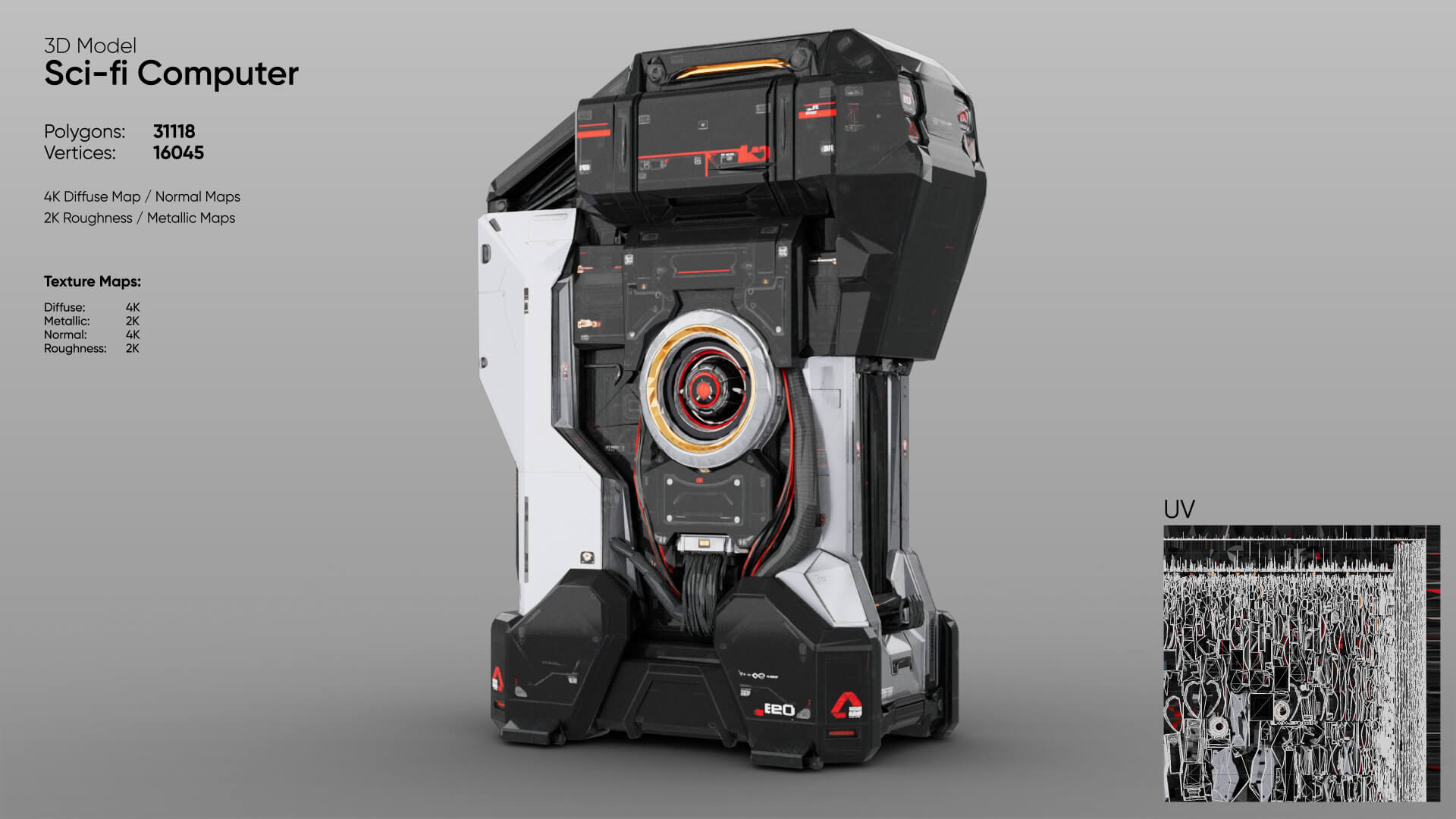 Sci-Fi Computer 3D Model 3D Model
