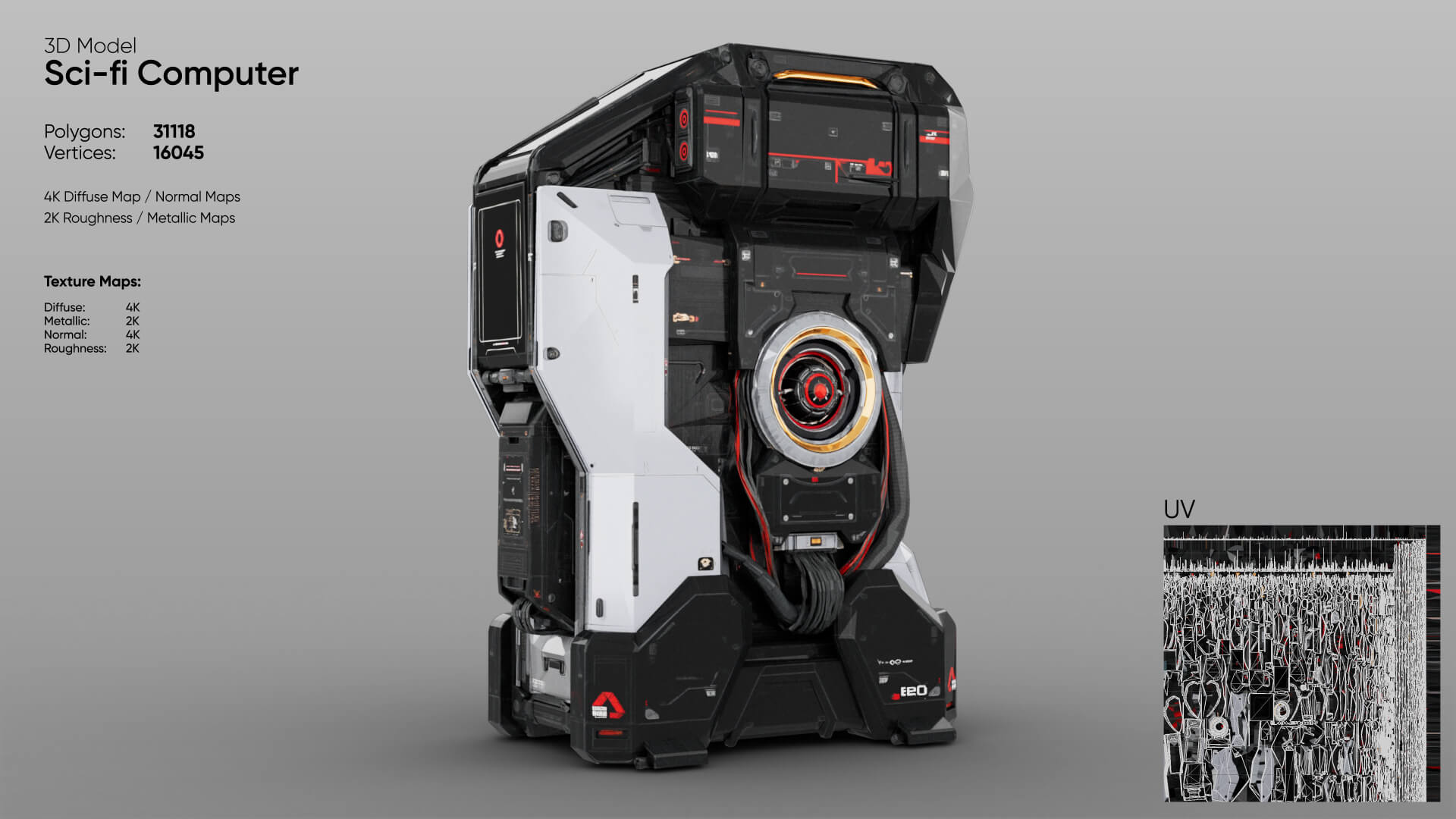 Sci-Fi Computer 3D Model 3D Model