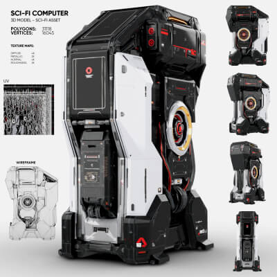 Sci-Fi Computer 3D Model