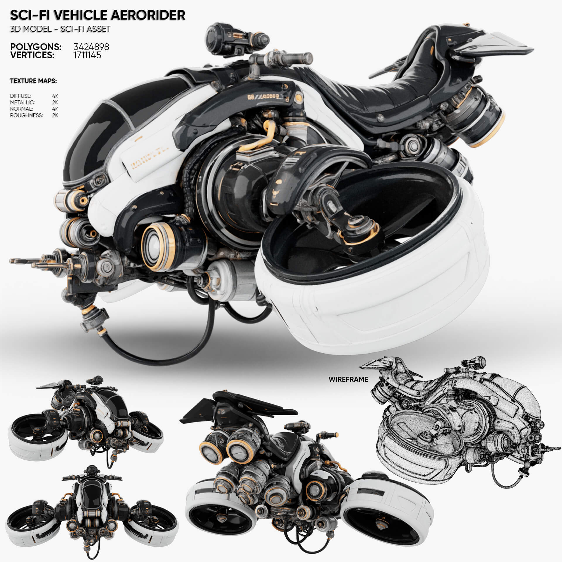 Sci-Fi Vehicle AeroRider 3D Model