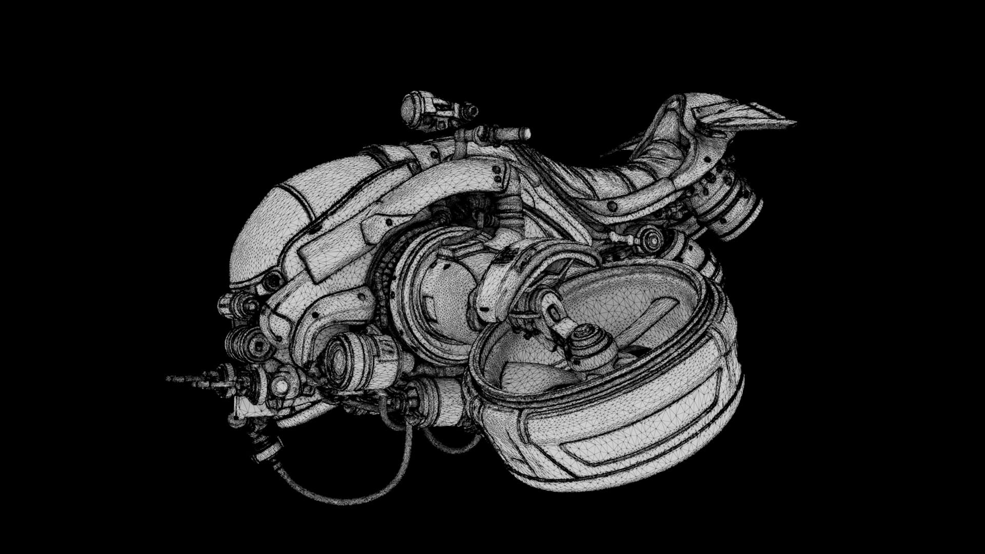 Sci-Fi Vehicle AeroRider 3D Model