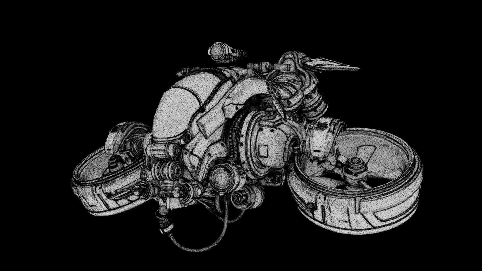 Sci-Fi Vehicle AeroRider 3D Model