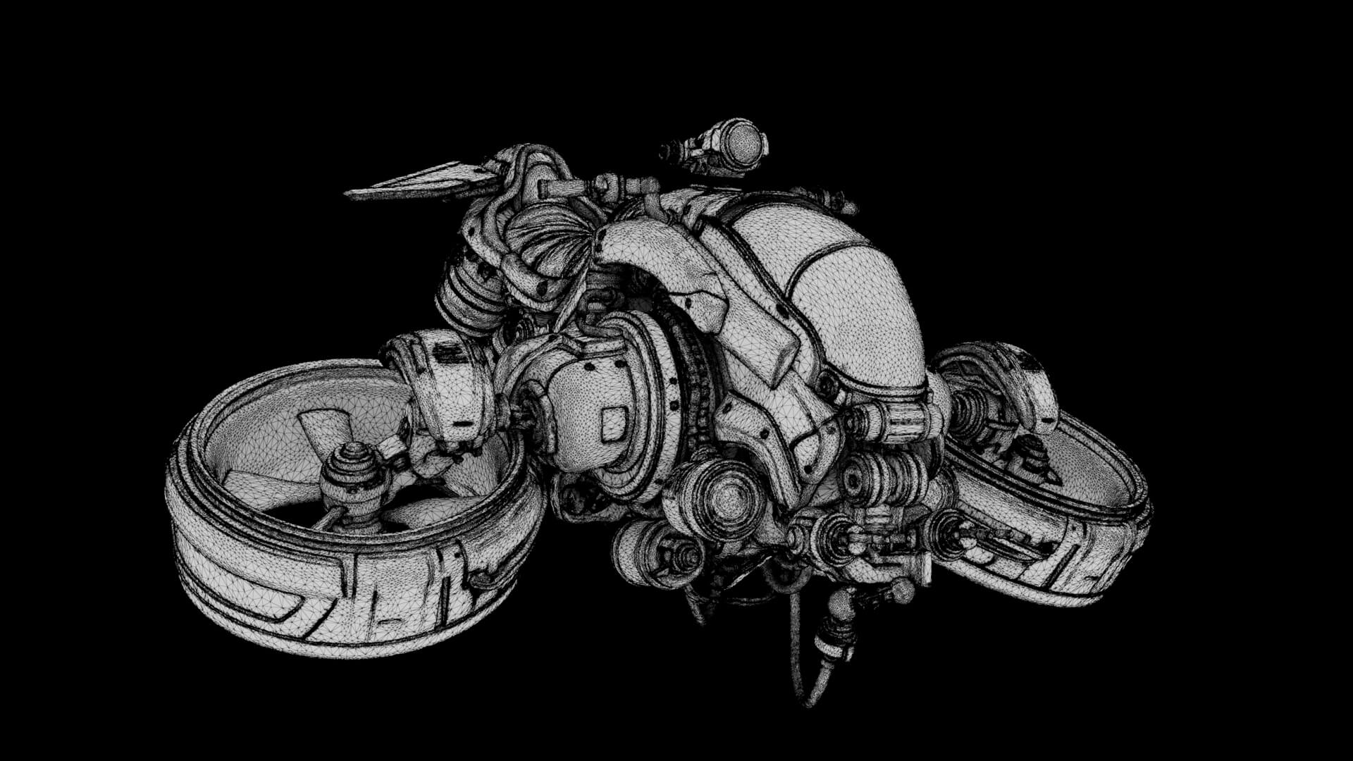 Sci-Fi Vehicle AeroRider 3D Model