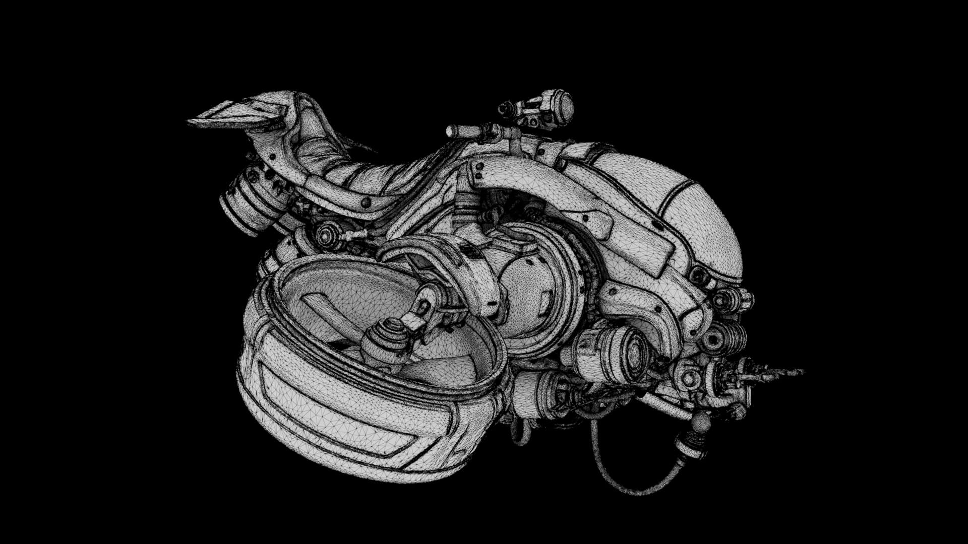 Sci-Fi Vehicle AeroRider 3D Model
