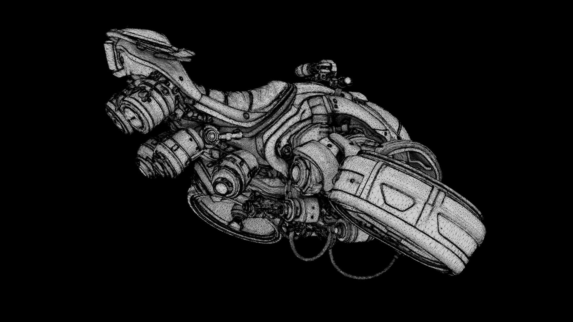 Sci-Fi Vehicle AeroRider 3D Model