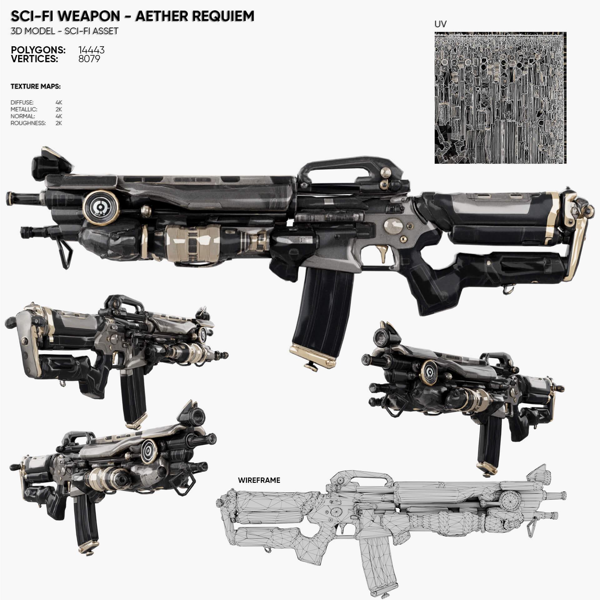 Sci-Fi Weapon - Aether Requiem 3D Model