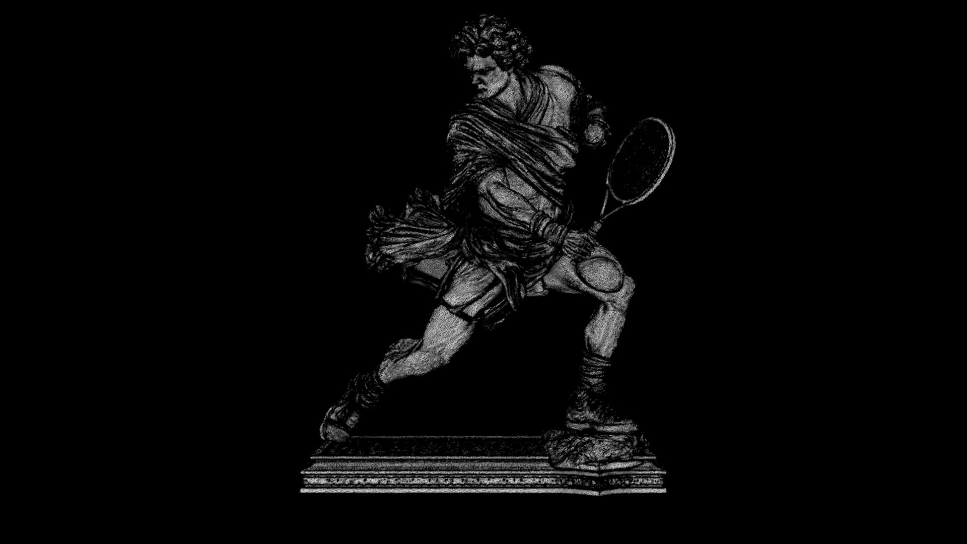 Statue of a Tennis Player 3D Model