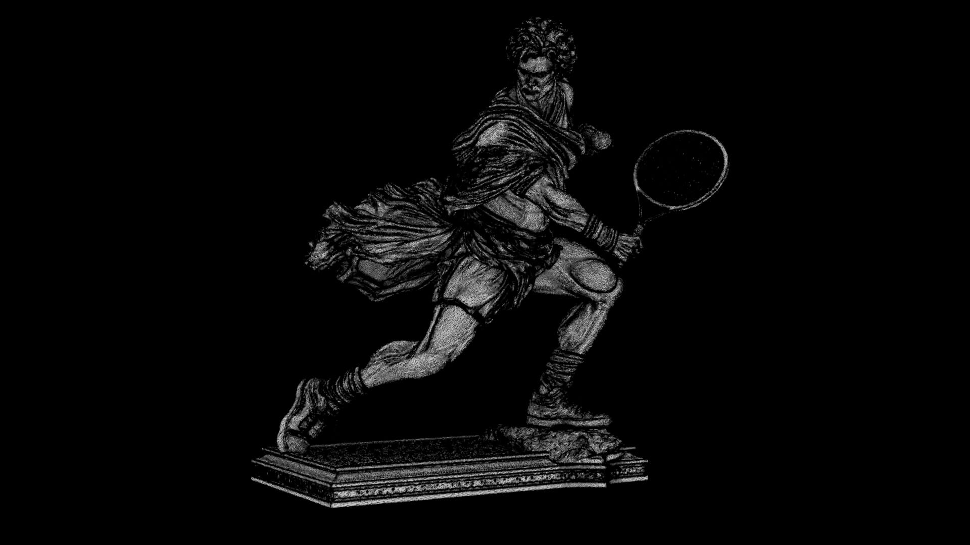 Statue of a Tennis Player 3D Model