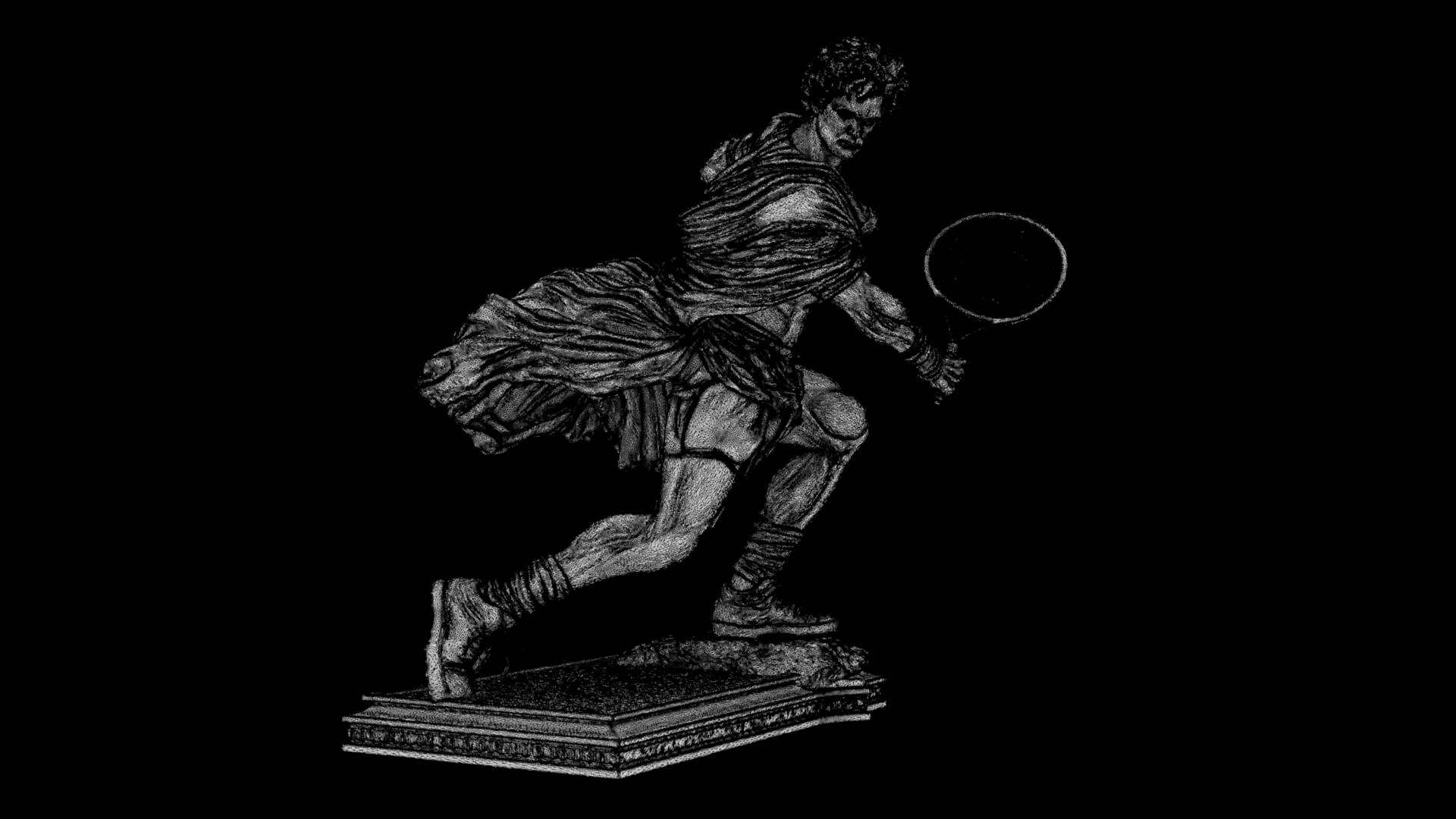 Statue of a Tennis Player 3D Model